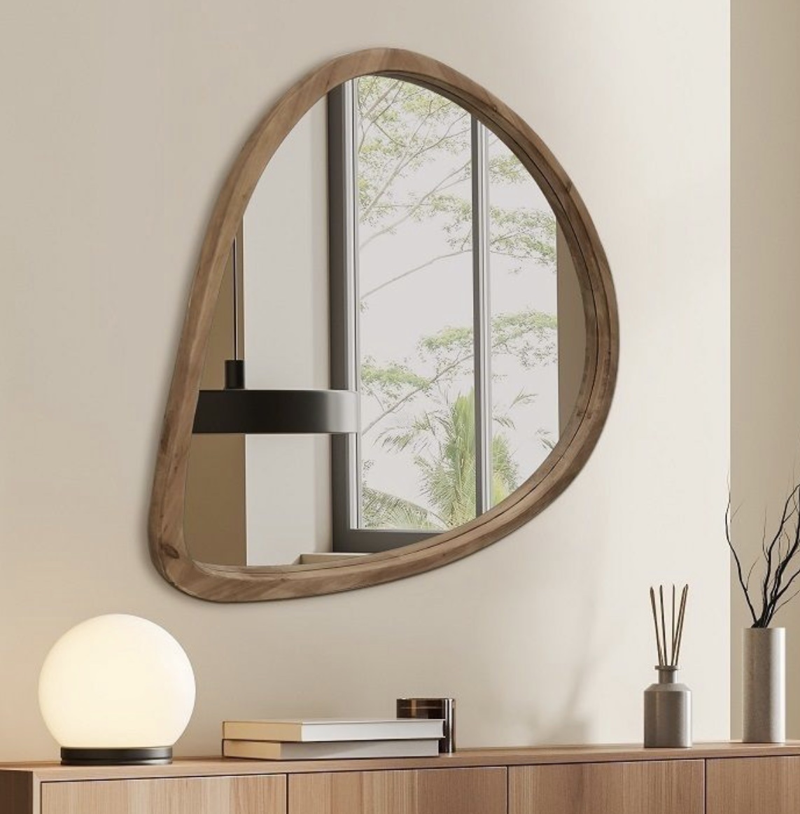 מראה עץ אמורפית דגם שחם מראה עץ אמורפית דגם שחם