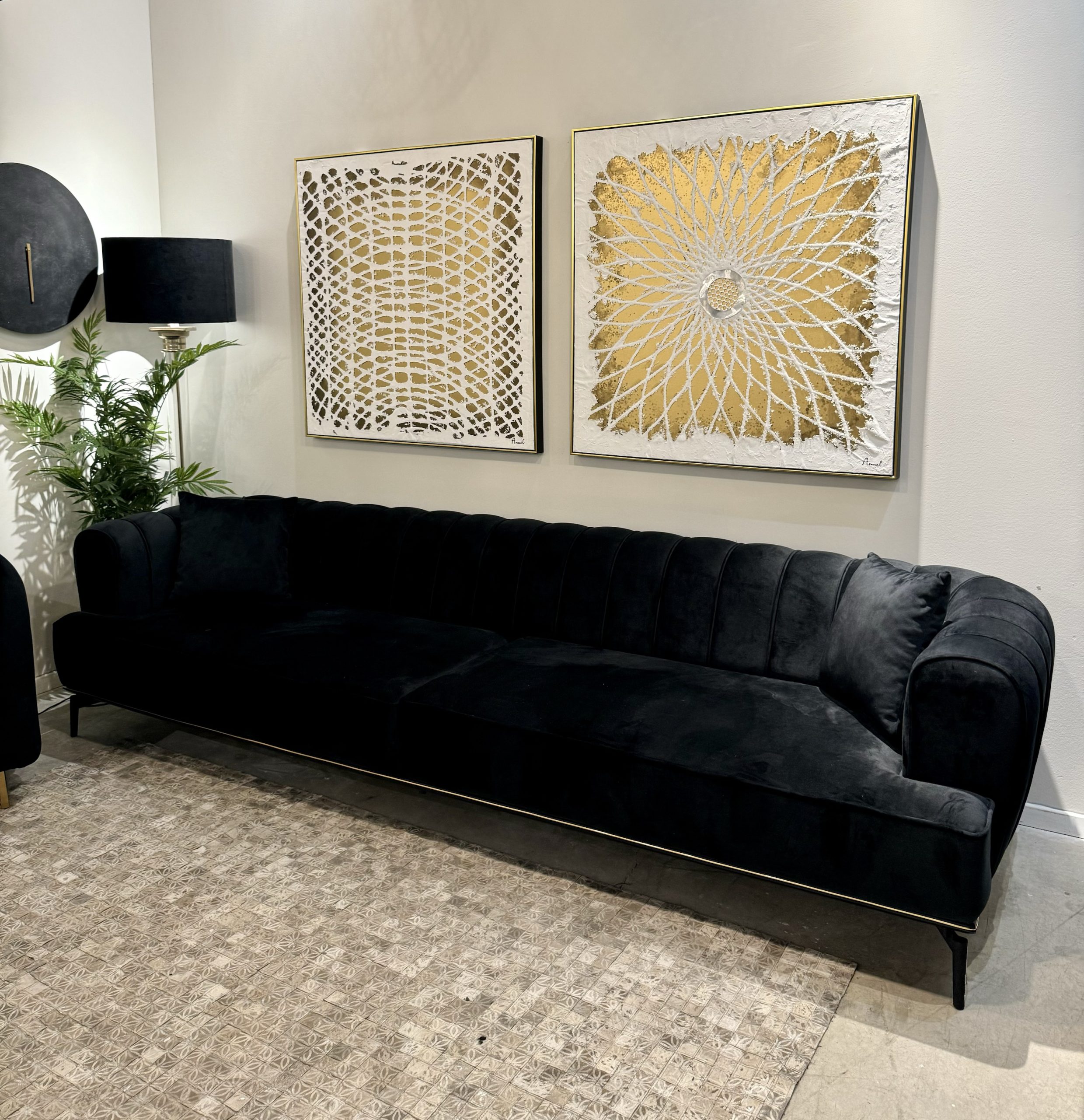 תמונת שמן זהב ולבן בשילוב הדפסה אנאל עם מסגרת תמונת שמן זהב ולבן בשילוב הדפסה אנאל עם מסגרת