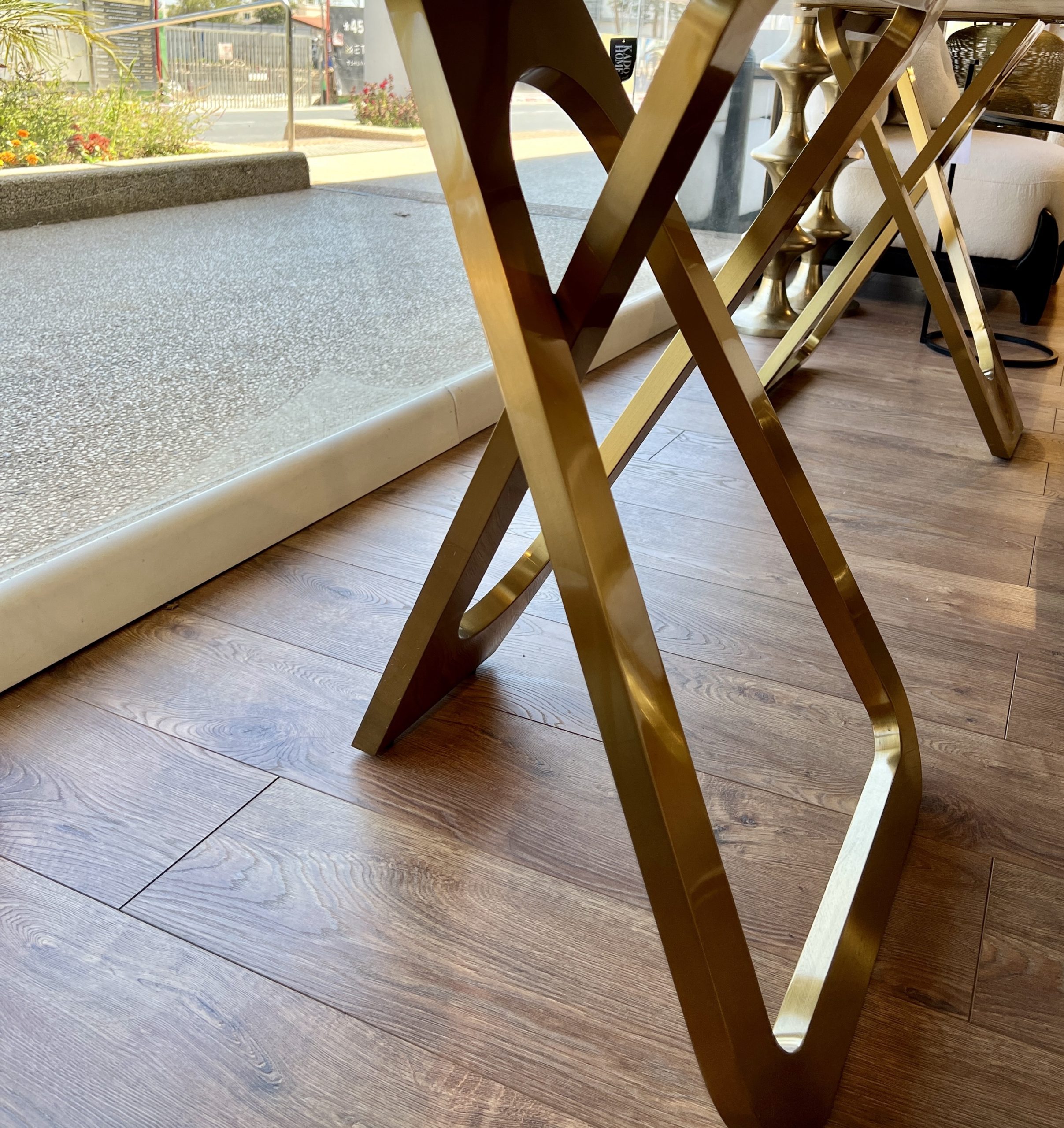 שולחן אוכל מלבן רגליים זהב דגם מרבל קימי photo number 5