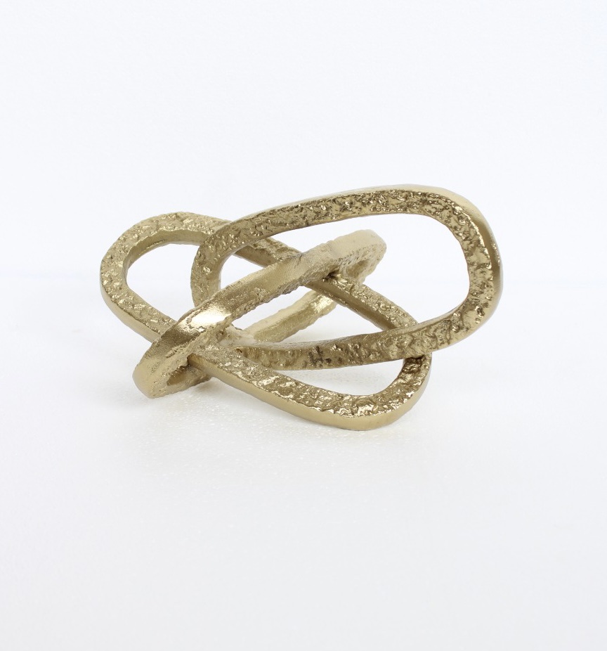 פסל אבסטרקט עגול זהב דגם ראבי