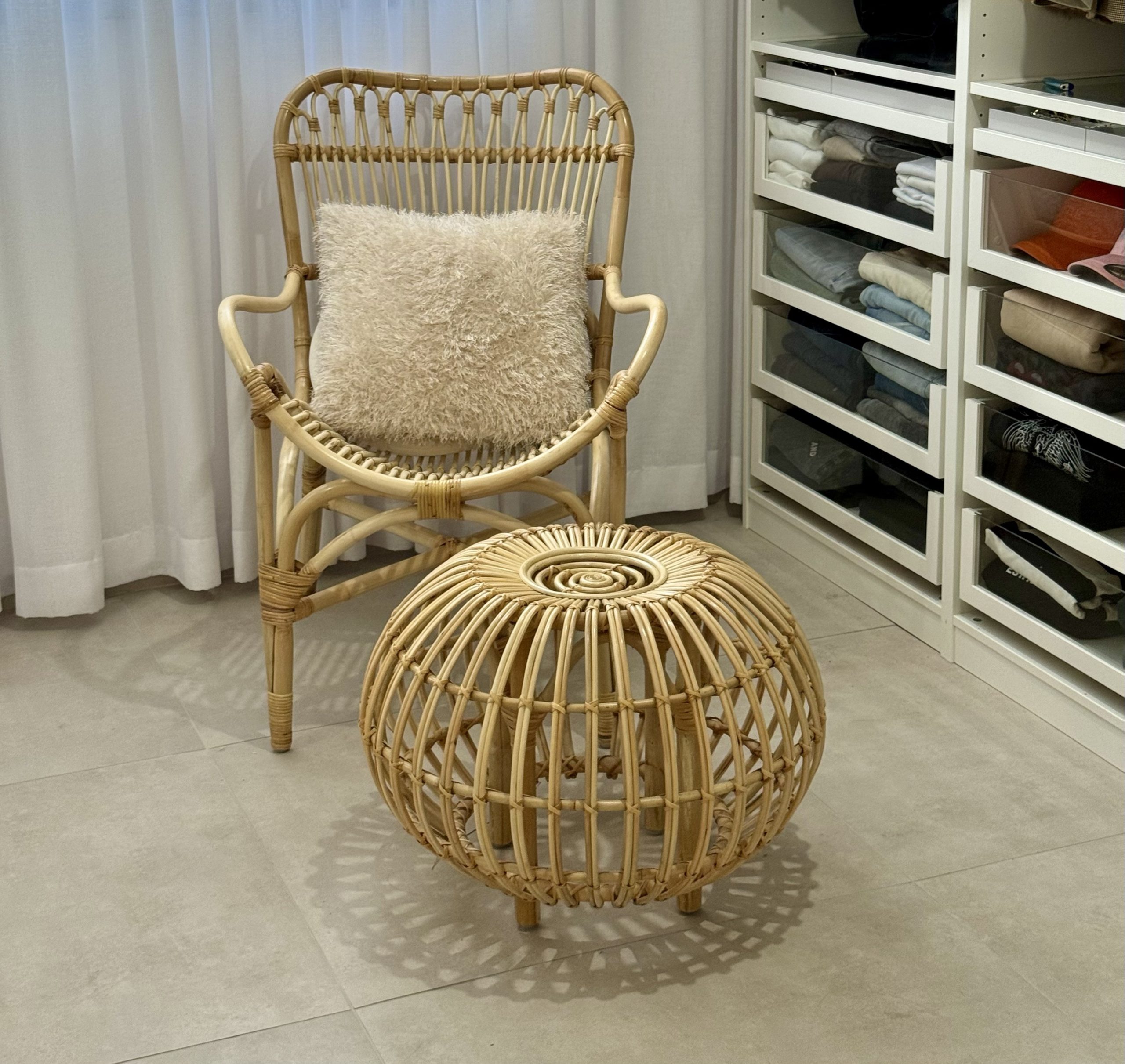 כורסא בוהו שיק ראטן מלדיביים דגם בונטיים כורסא בוהו שיק ראטן מלדיביים דגם בונטיים