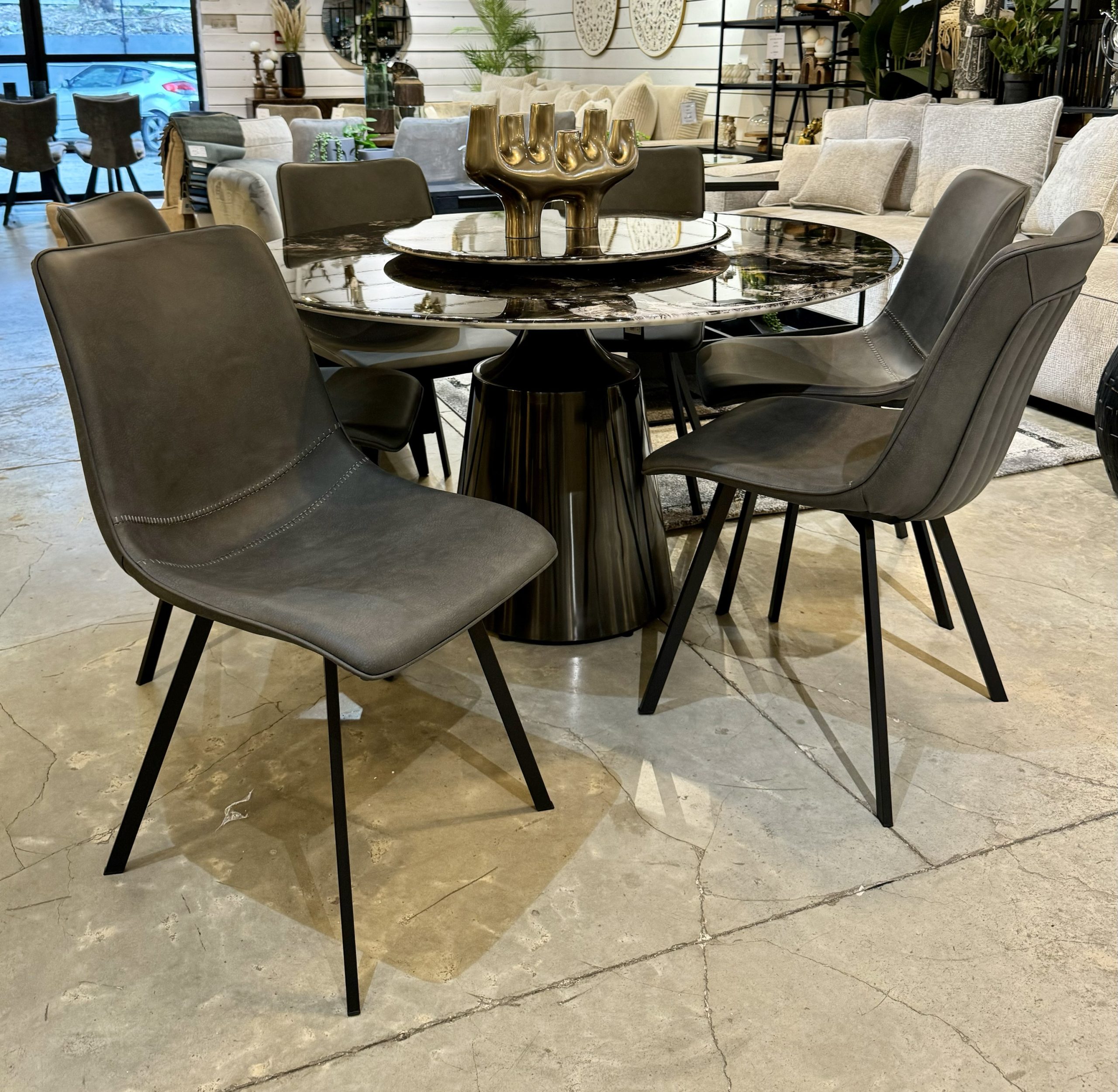 כיסא דמוי עור אפור מעוצב פרימיום כיסא דמוי עור אפור מעוצב פרימיום