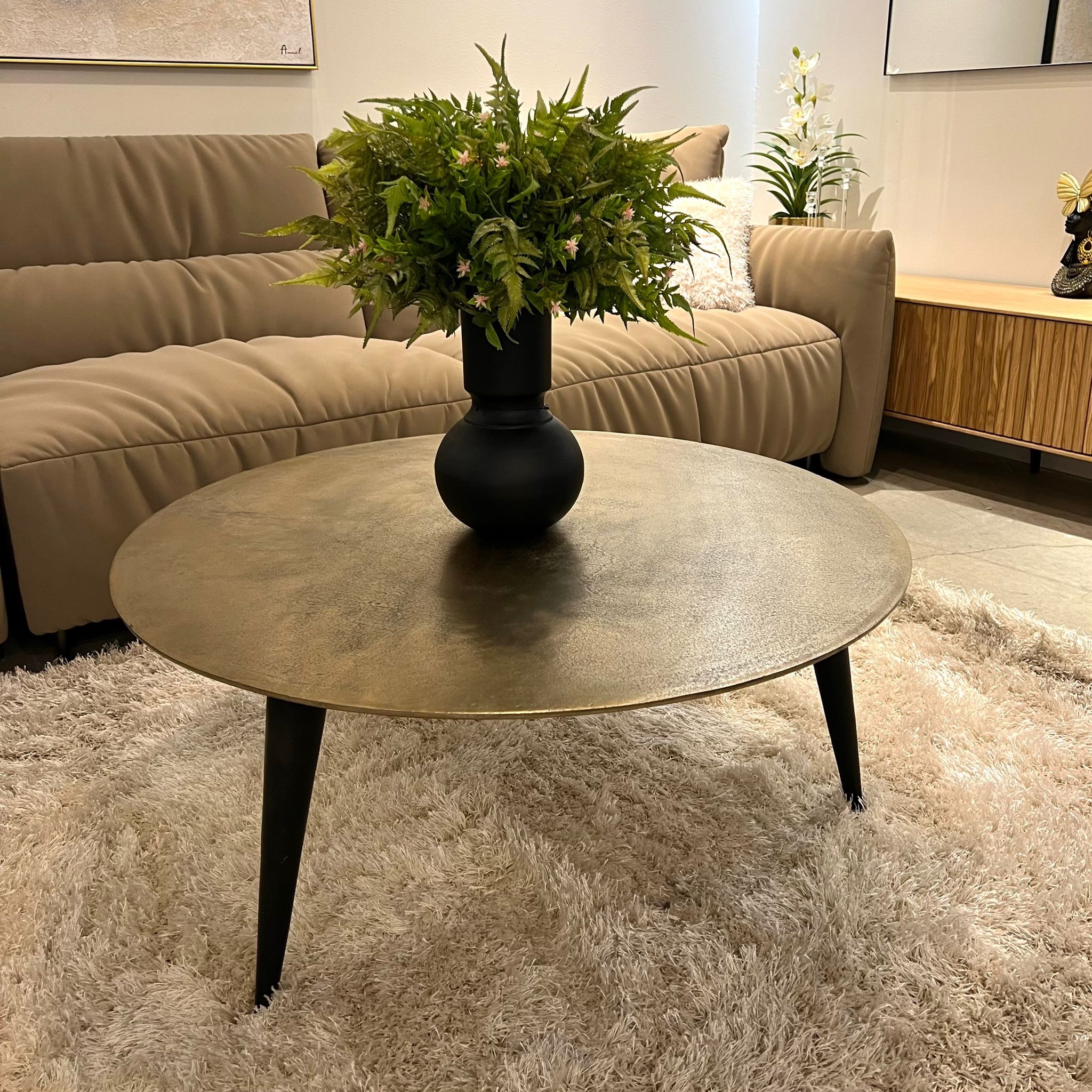 שולחן סלון עגול ברזל שולחן סלון עגול ברזל