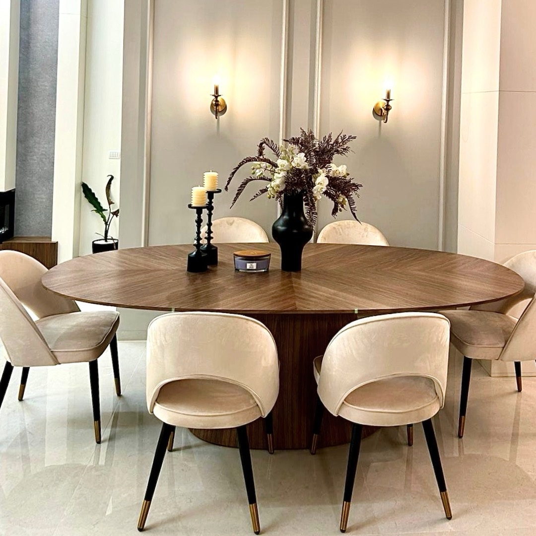 שולחן אוכל אובלי דגם ווד קימי