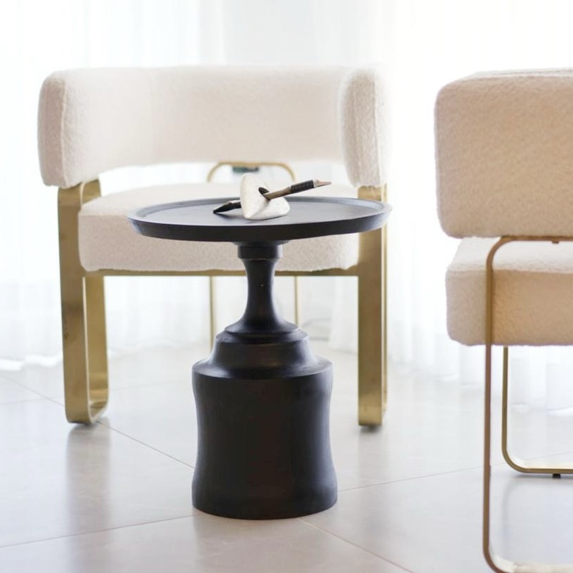 שולחן צד דגם ווד קלאסיק שחור עץ מנגו שולחן צד דגם ווד קלאסיק שחור עץ מנגו