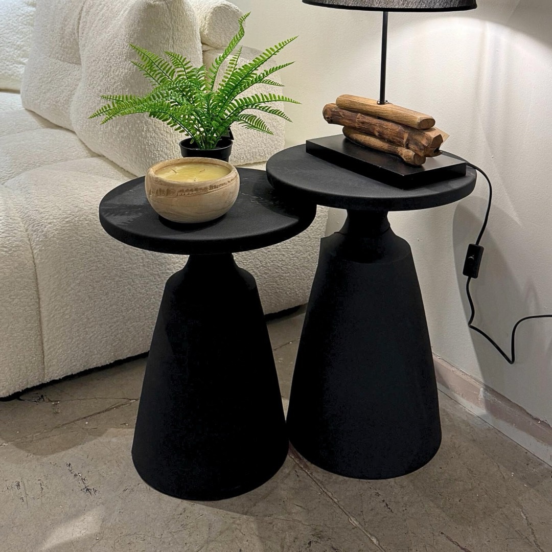 שולחן צד גביע מתכת שחור דגם ראבי