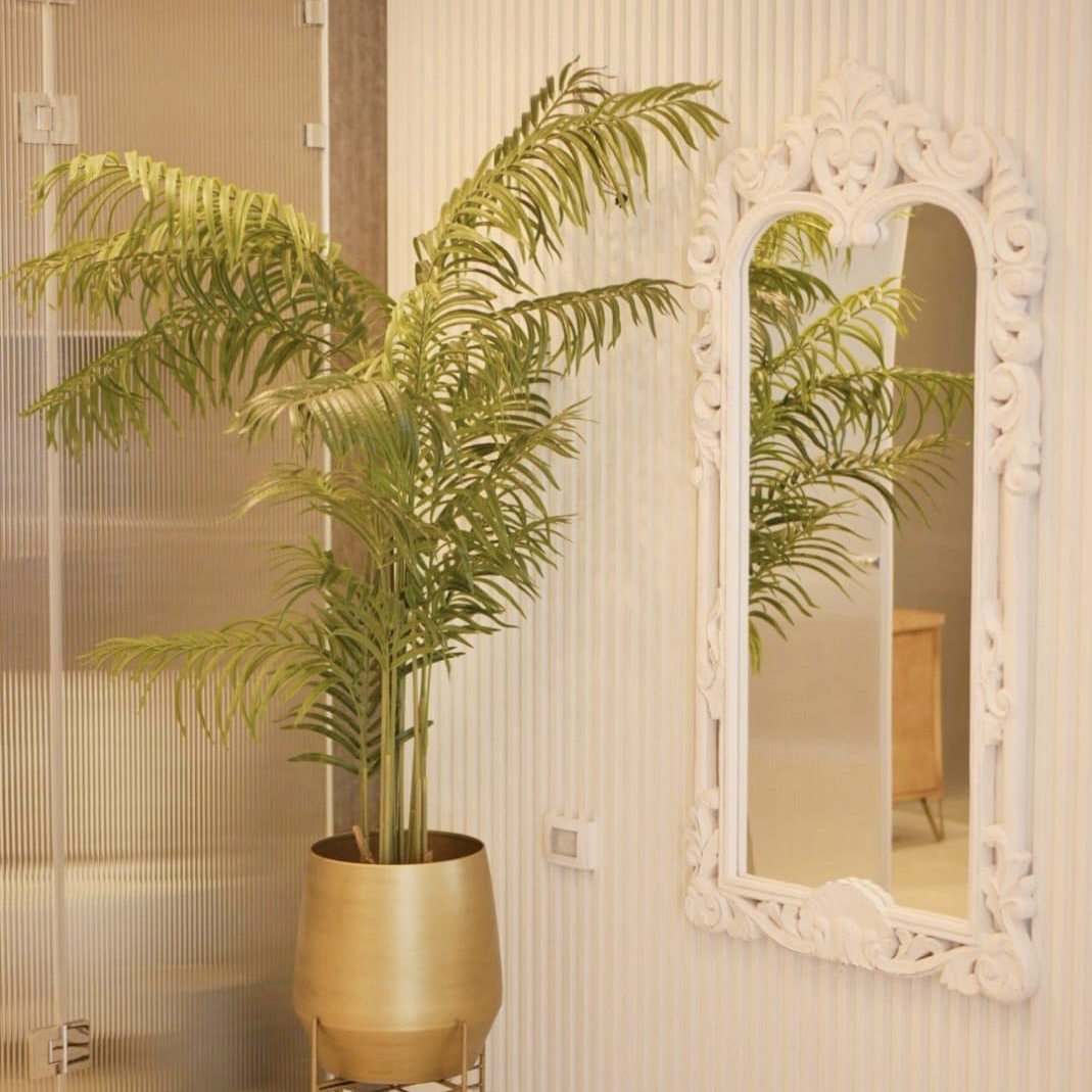 מראה מלבנית גדולה עץ רומנטית עיטורים פתוחים לבן דגם שירוג מראה מלבנית גדולה עץ רומנטית עיטורים פתוחים לבן דגם שירוג