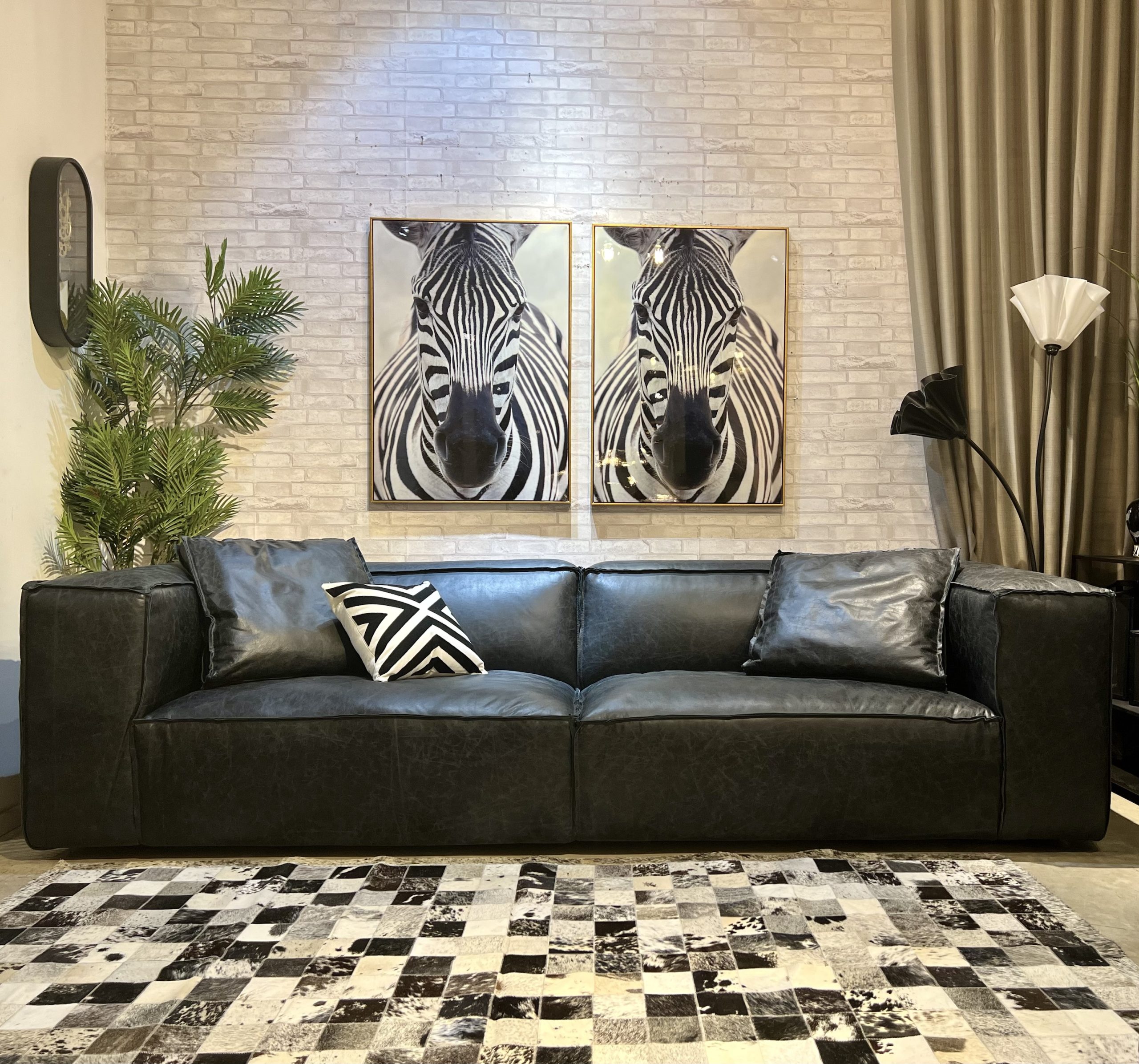 ספה דו מושבית עור רכה דגם טבק