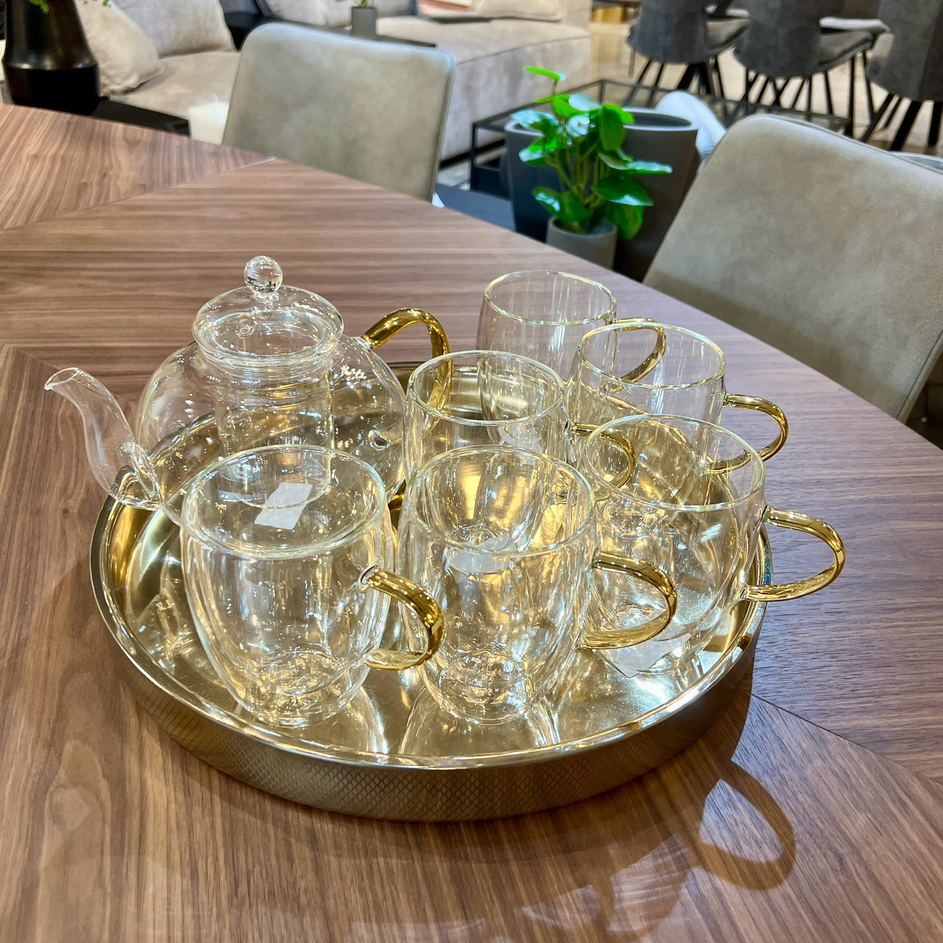 זוג כוסות דאבל גלאס ידיות זהב זוג כוסות דאבל גלאס ידיות זהב
