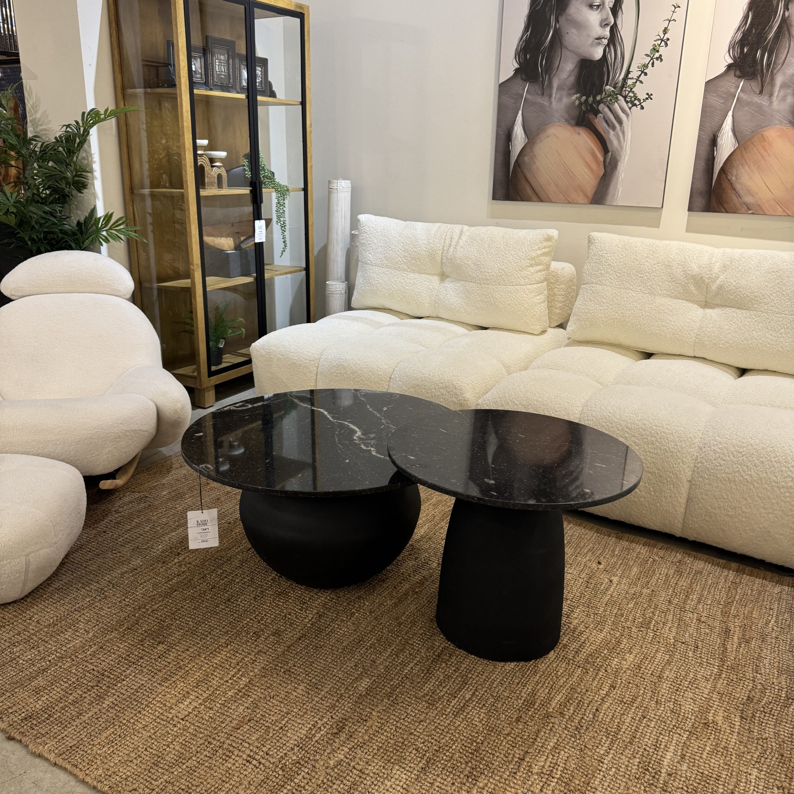 שולחן סלון סופיה שחור שיש שחור בסיס שחור דגם ראבי שולחן סלון סופיה שחור שיש שחור בסיס שחור דגם ראבי