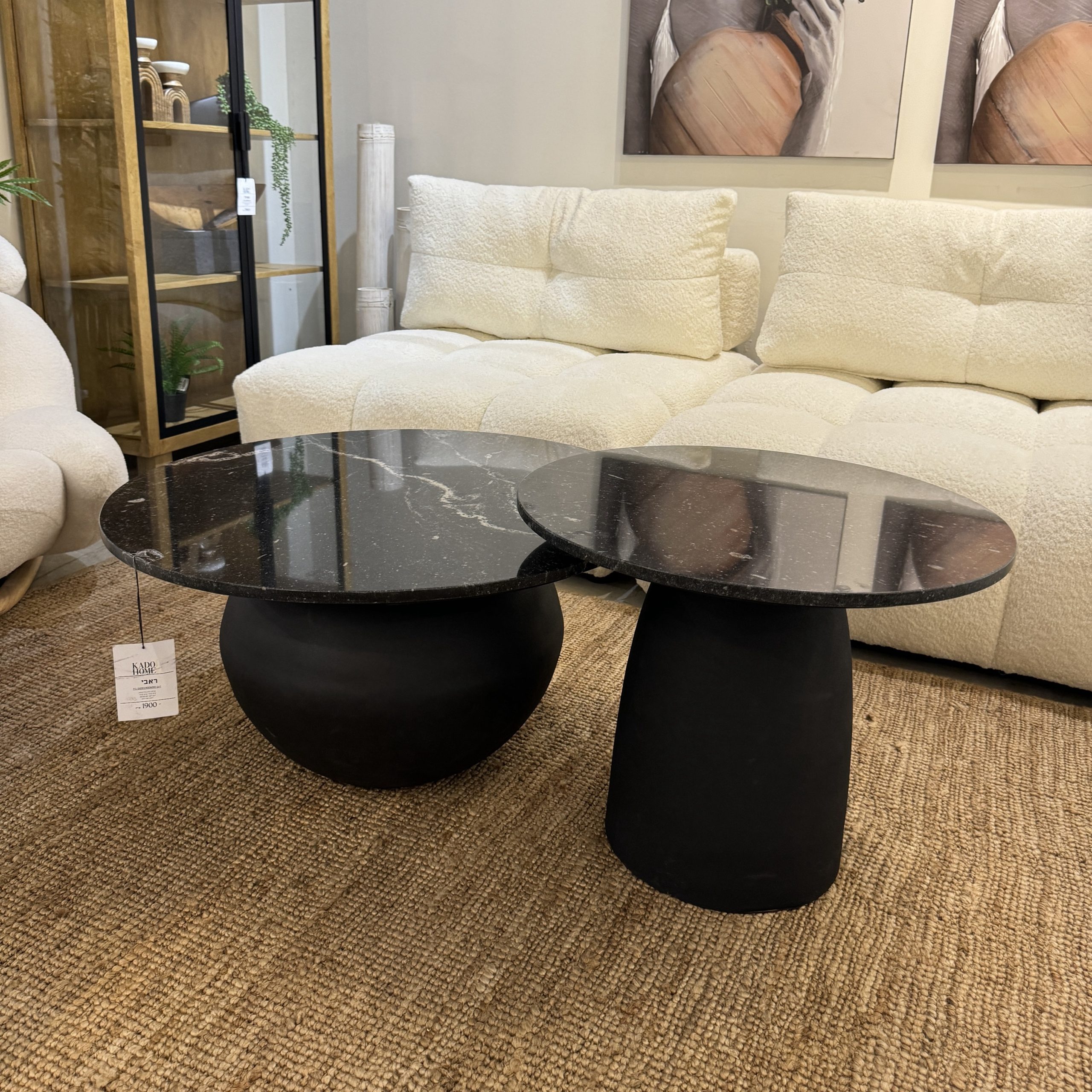 שולחן סלון סופיה שחור שיש שחור בסיס שחור דגם ראבי שולחן סלון סופיה שחור שיש שחור בסיס שחור דגם ראבי