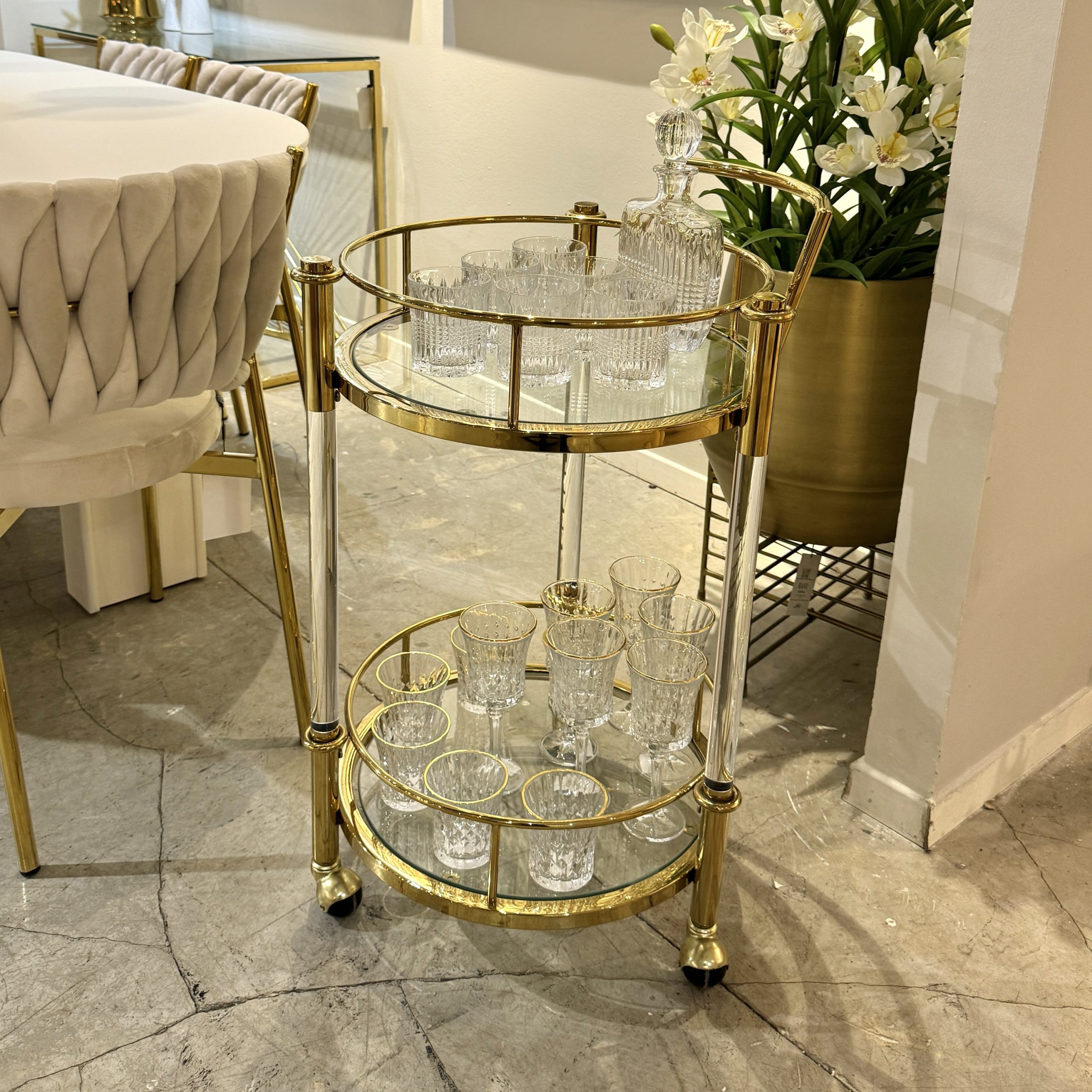 עגלת בקבוקים ויויאן זהב עגלת בקבוקים ויויאן זהב