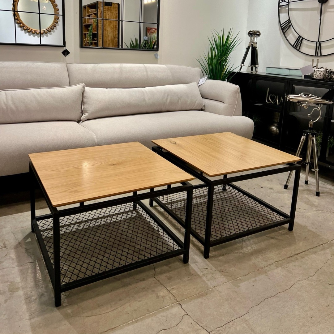 סט שולחנות סלון מרובעים רשת סט שולחנות סלון מרובעים רשת