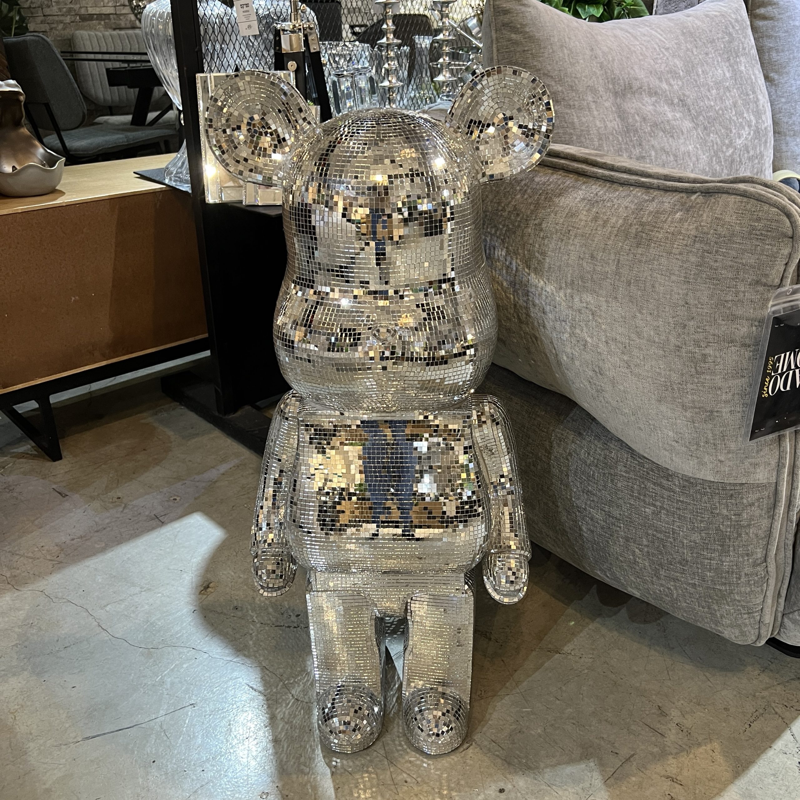 פסל דובי מעוצב פסיפס כסף דגם איקו פסל דובי מעוצב פסיפס כסף דגם איקו