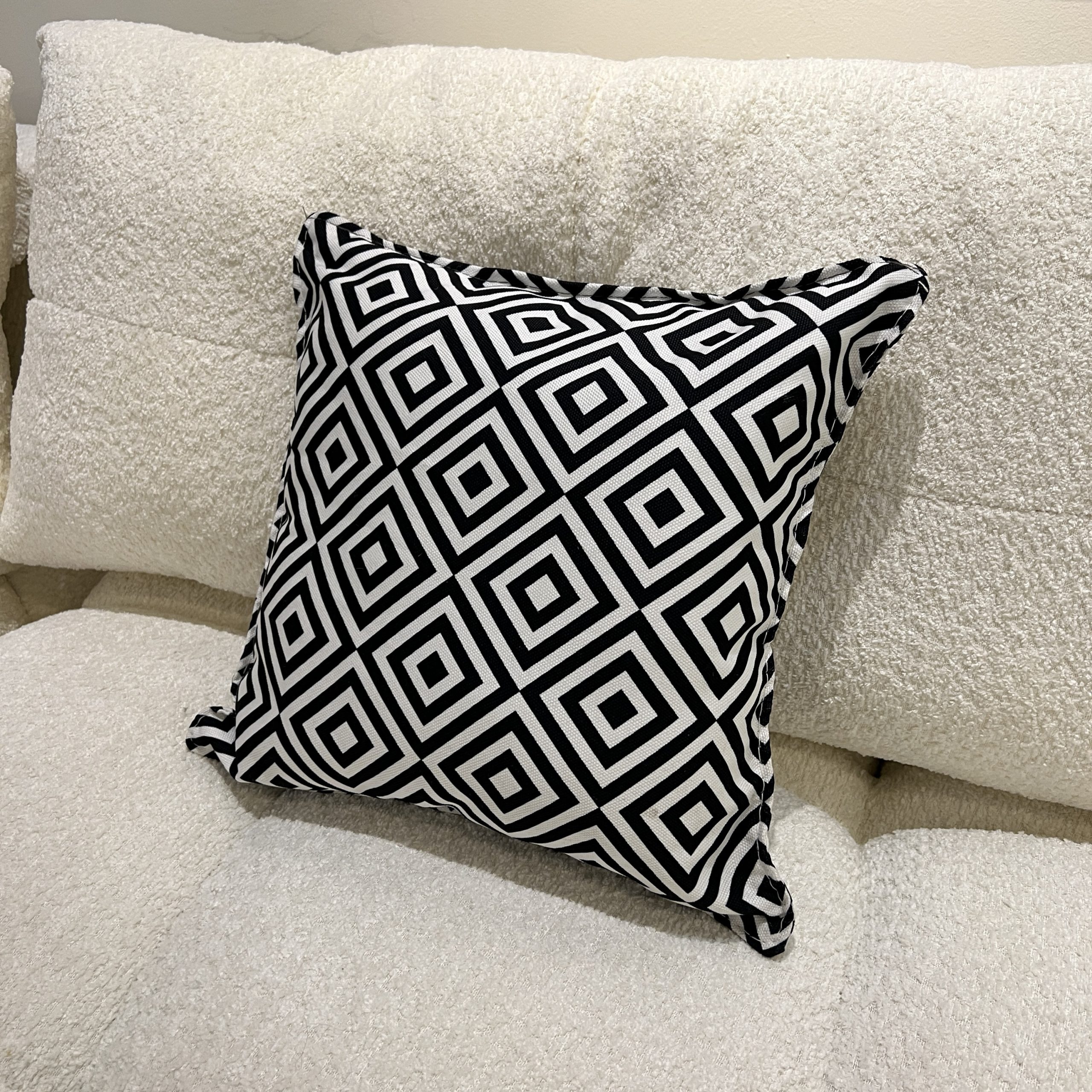 כרית נוי מעויינים בלאק וויט