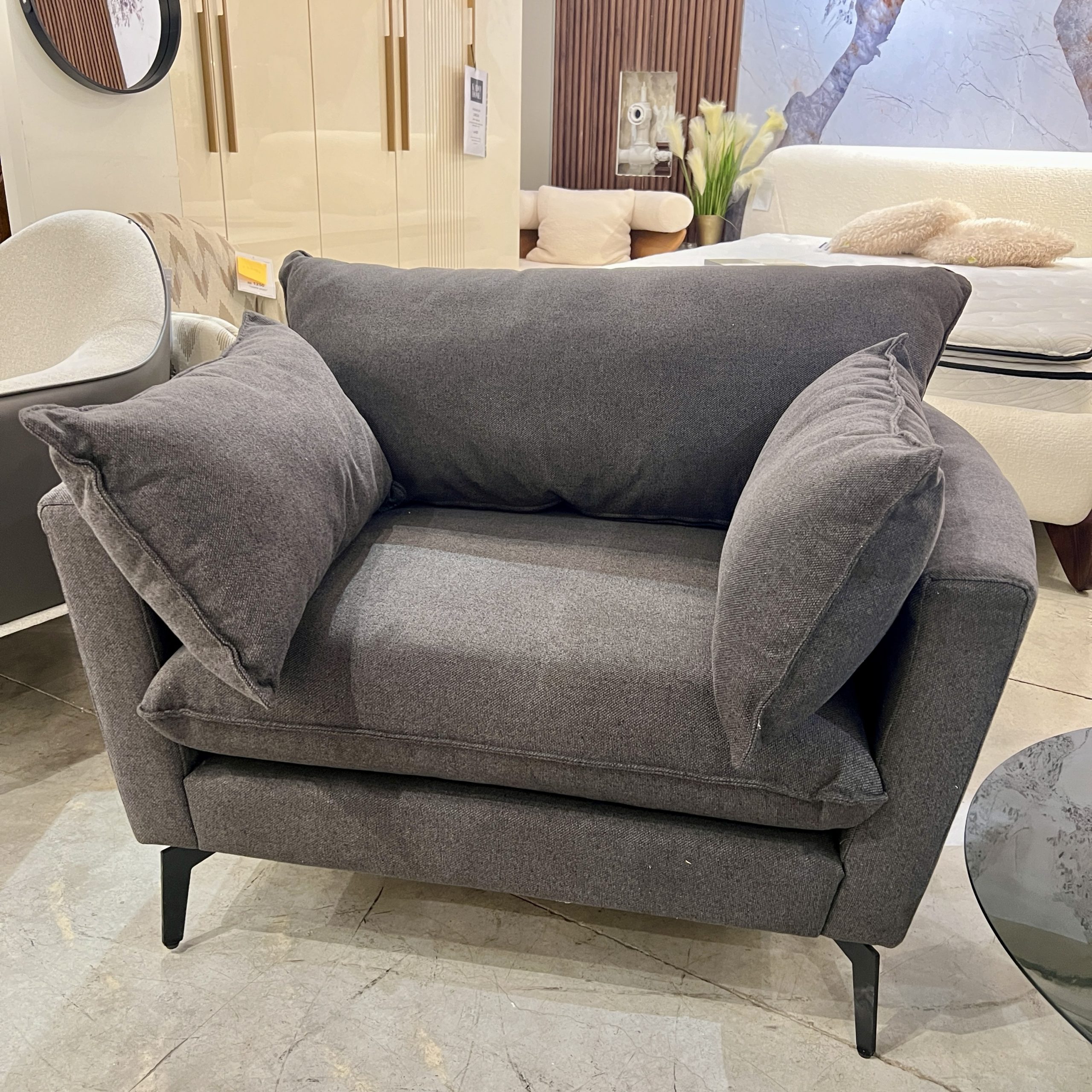 כורסא מעוצבת דגם ג׳וזף אפור כהה