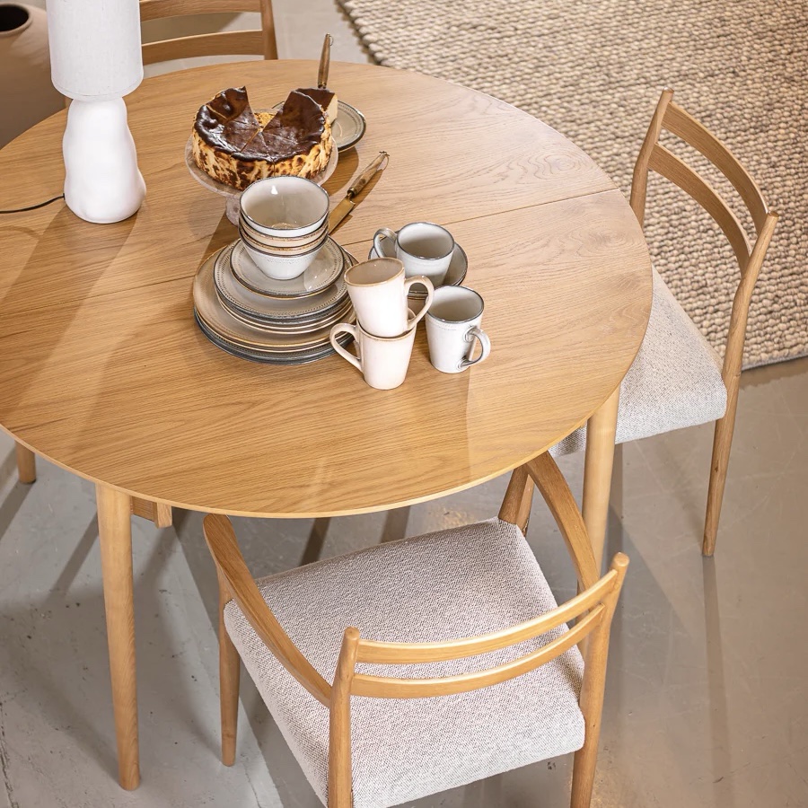 שולחן מרטינה עגול נפתח נטורל