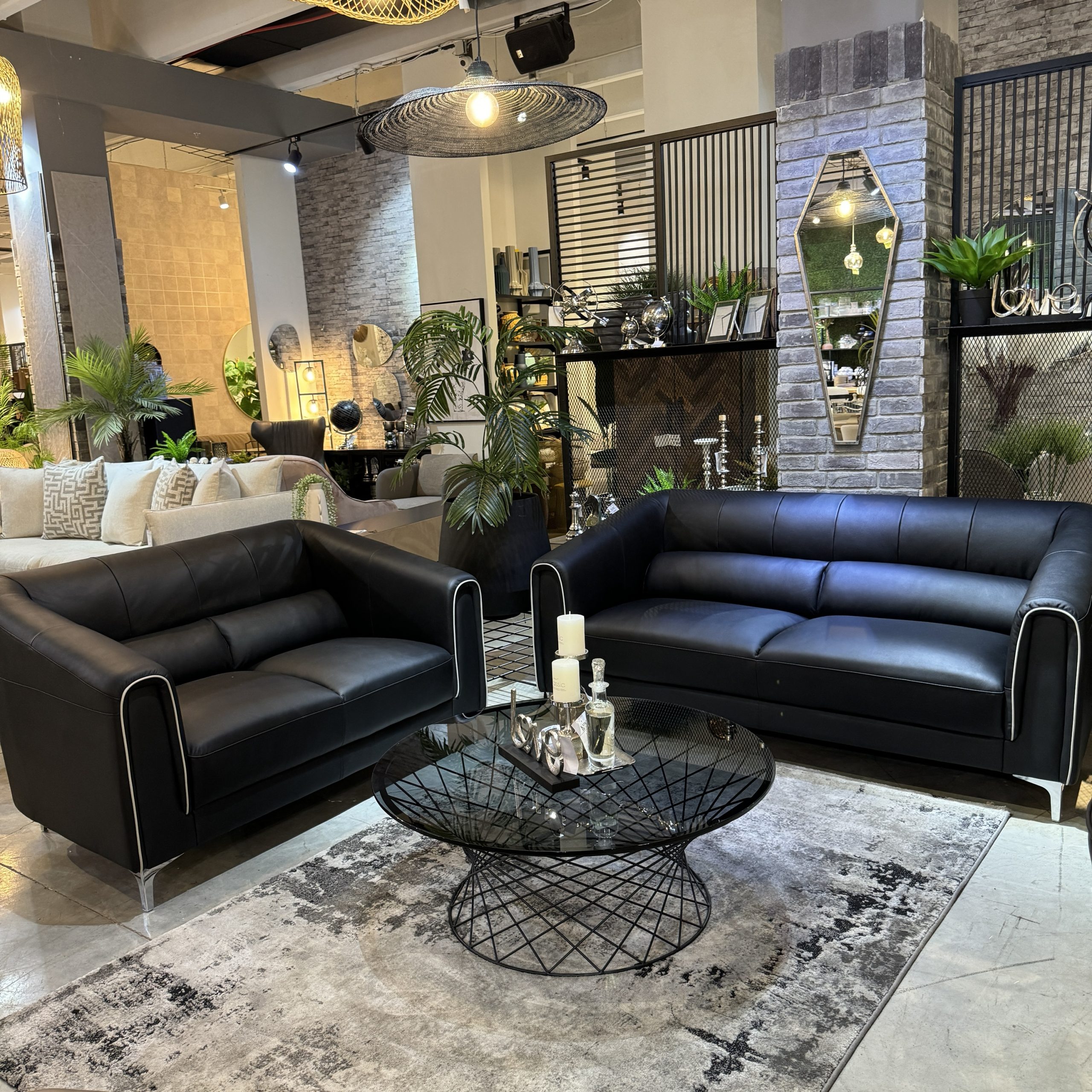 סט ספה עור אמיתי שחור 2+3 דגם אליס סט ספה עור אמיתי שחור 2+3 דגם אליס