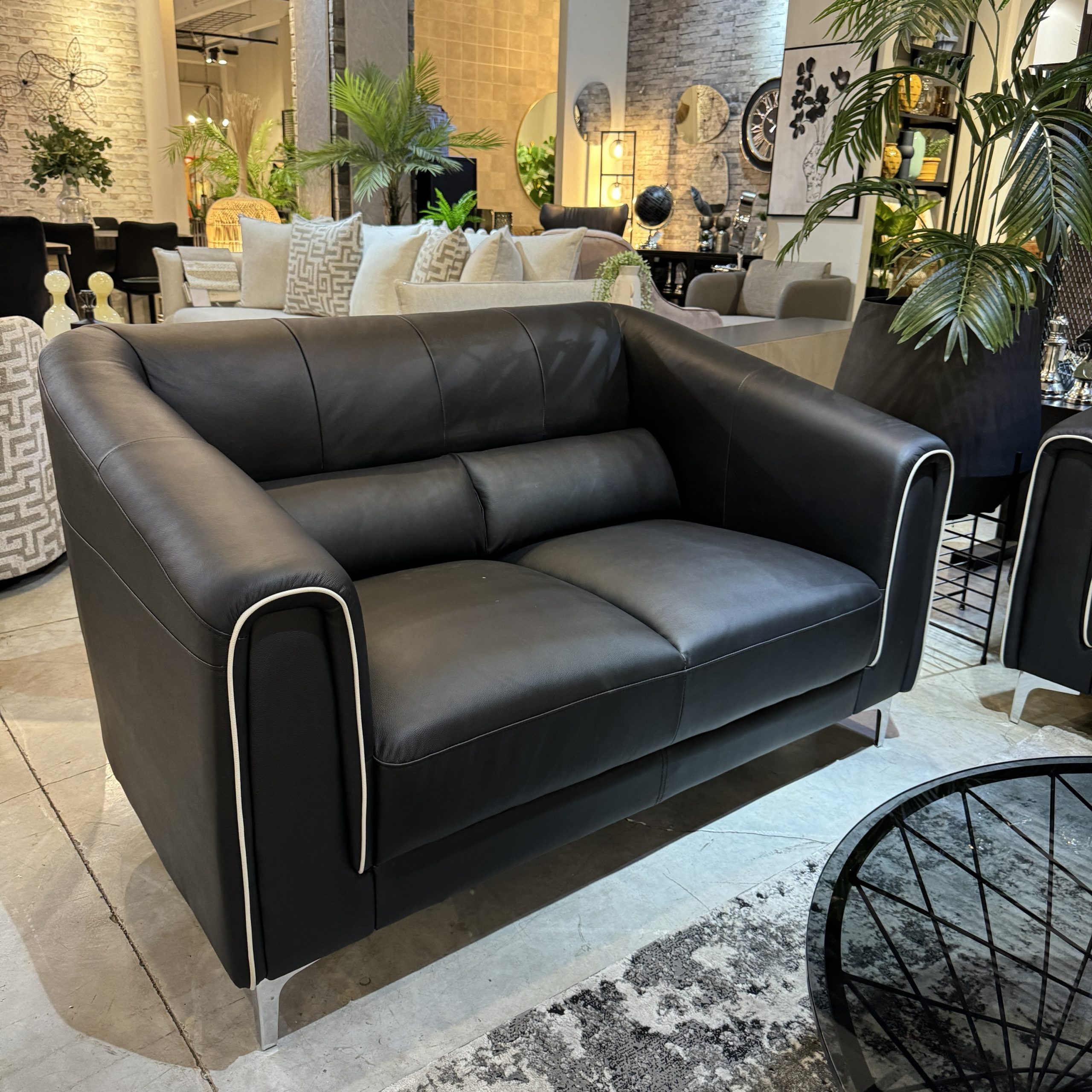 סט ספה עור אמיתי שחור 2+3 דגם אליס סט ספה עור אמיתי שחור 2+3 דגם אליס