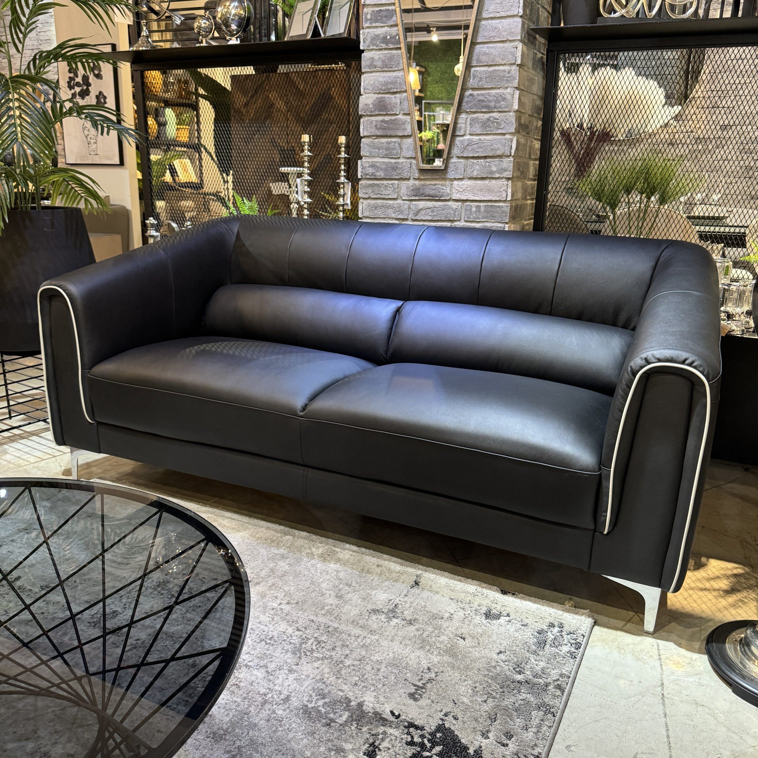 סט ספה עור אמיתי שחור 2+3 דגם אליס סט ספה עור אמיתי שחור 2+3 דגם אליס