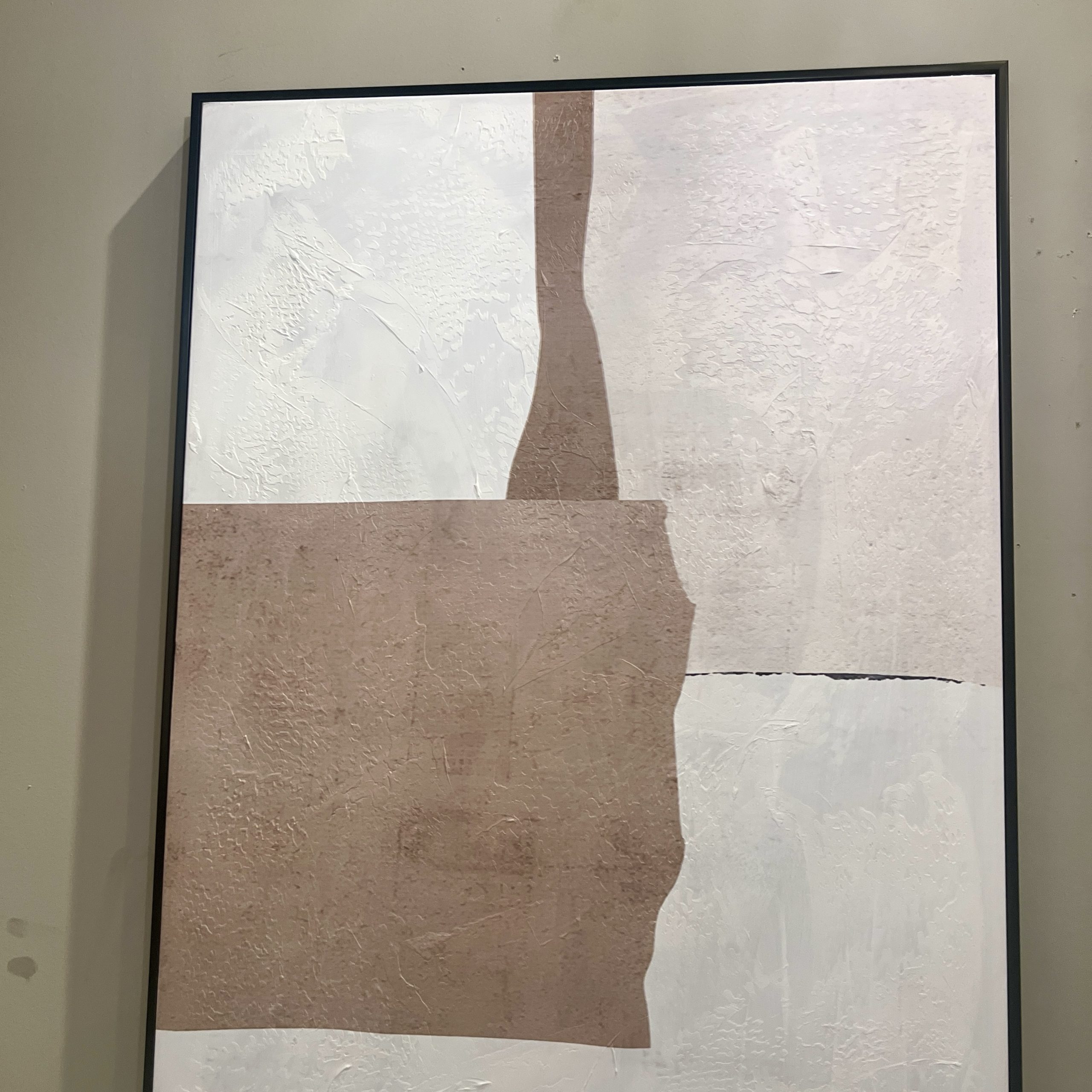 תמונה אבסטרקטית בז עבודת יד בשילוב מסגרת תמונה אבסטרקטית בז עבודת יד בשילוב מסגרת