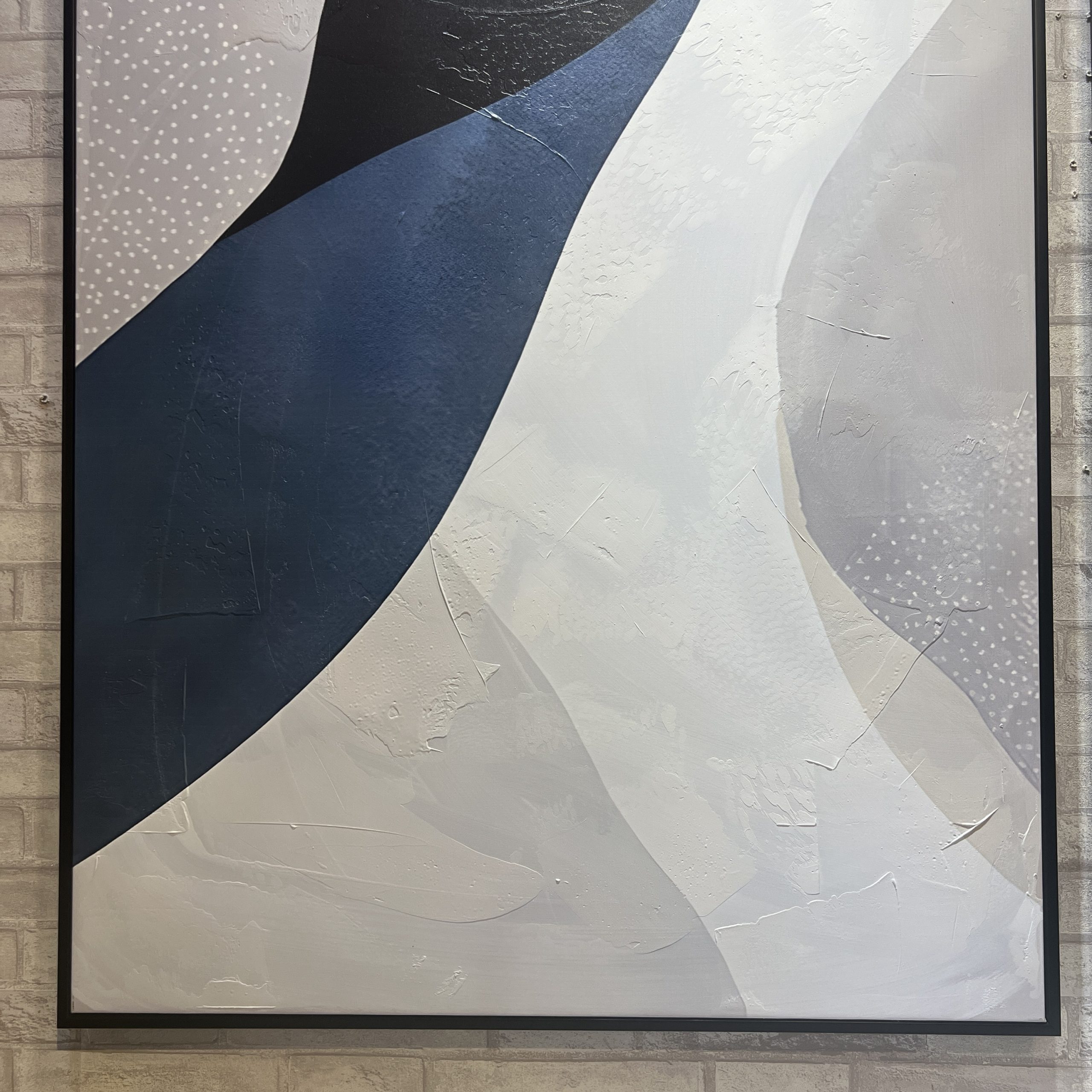 תמונה אבסטרקטית גוונים אפור וכחול עבודת יד בשילוב מסגרת תמונה אבסטרקטית גוונים אפור וכחול עבודת יד בשילוב מסגרת