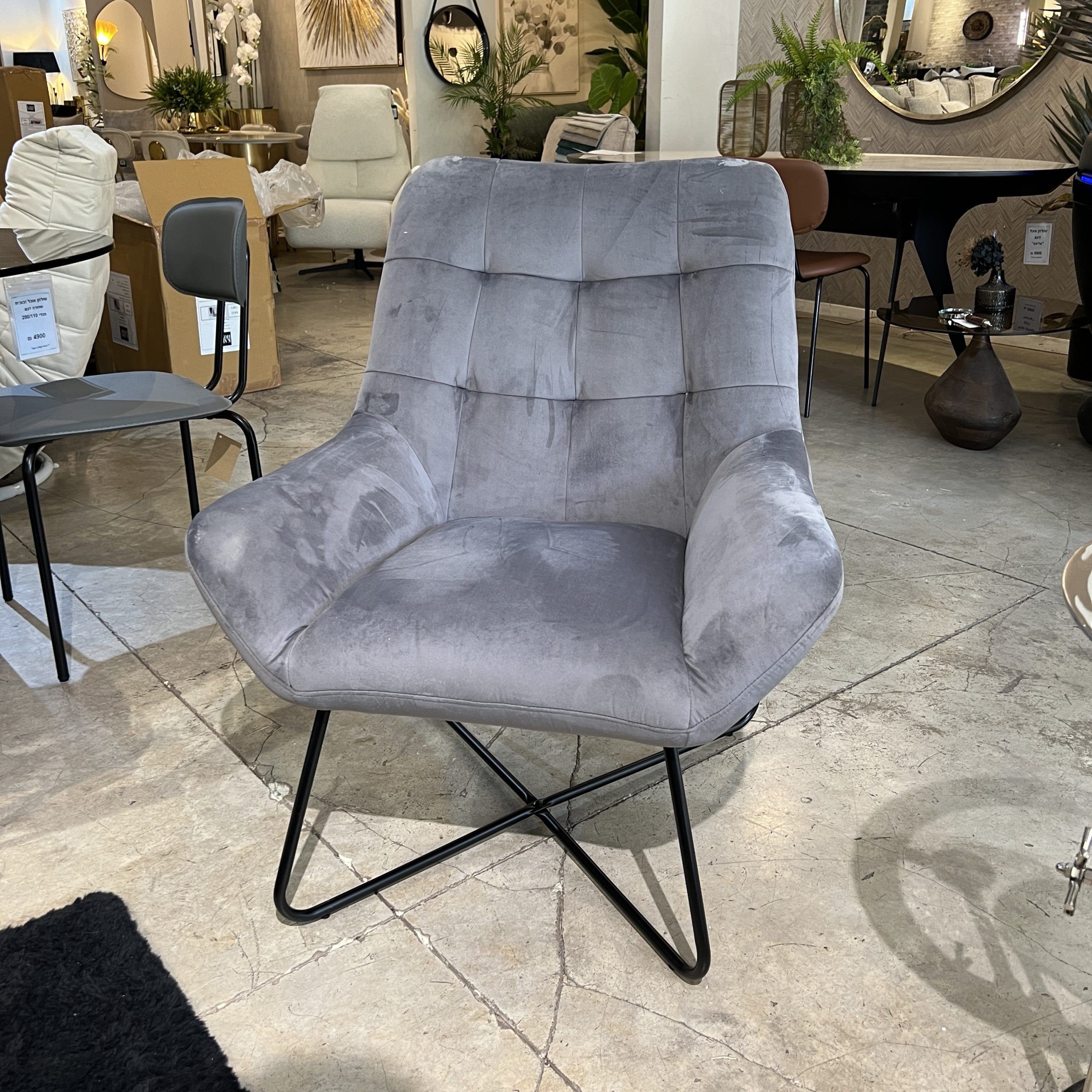 כורסא מעוצבת דגם רובין אפור