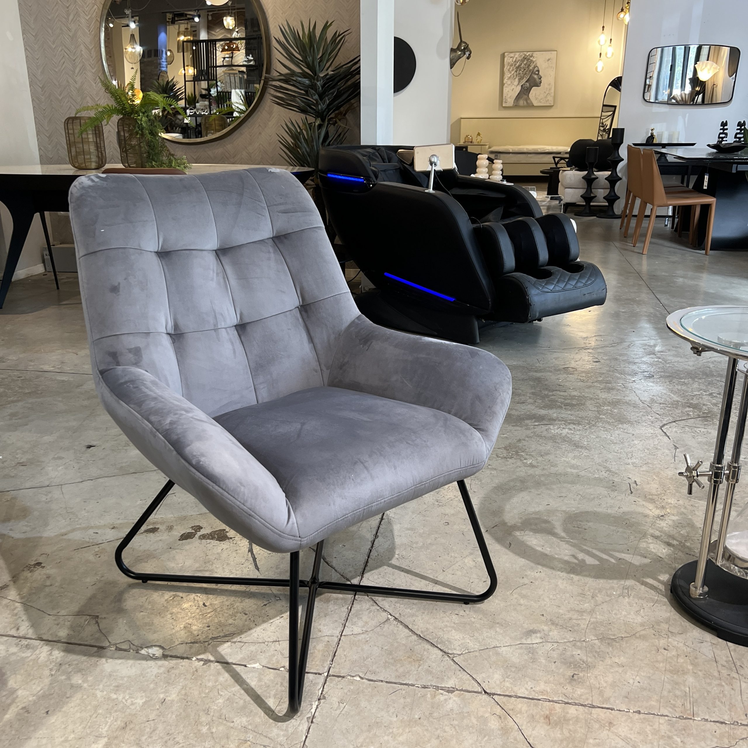 כורסא מעוצבת דגם רובין אפור