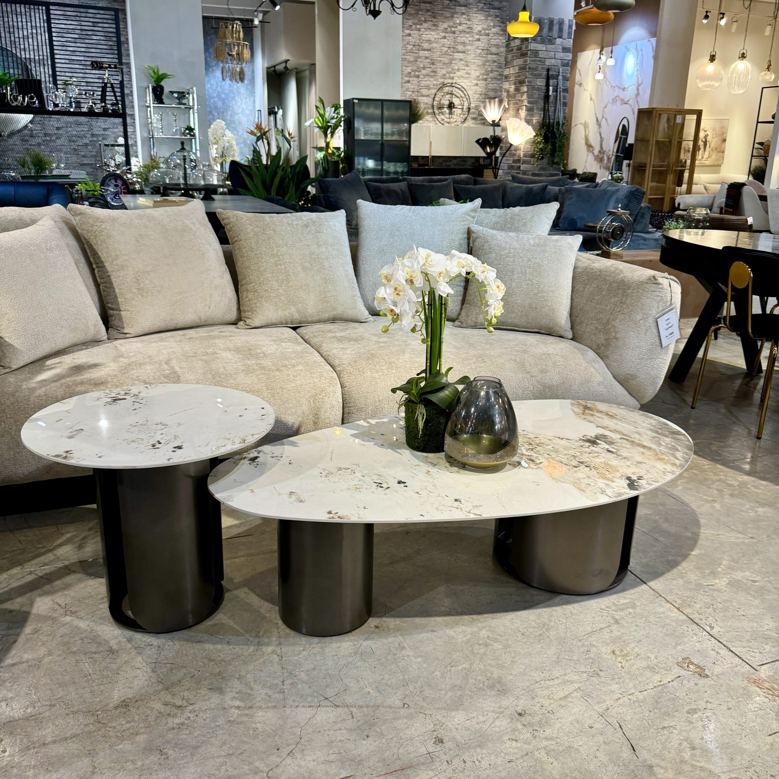 שולחן סלון אובלי מרבל דגם קימי