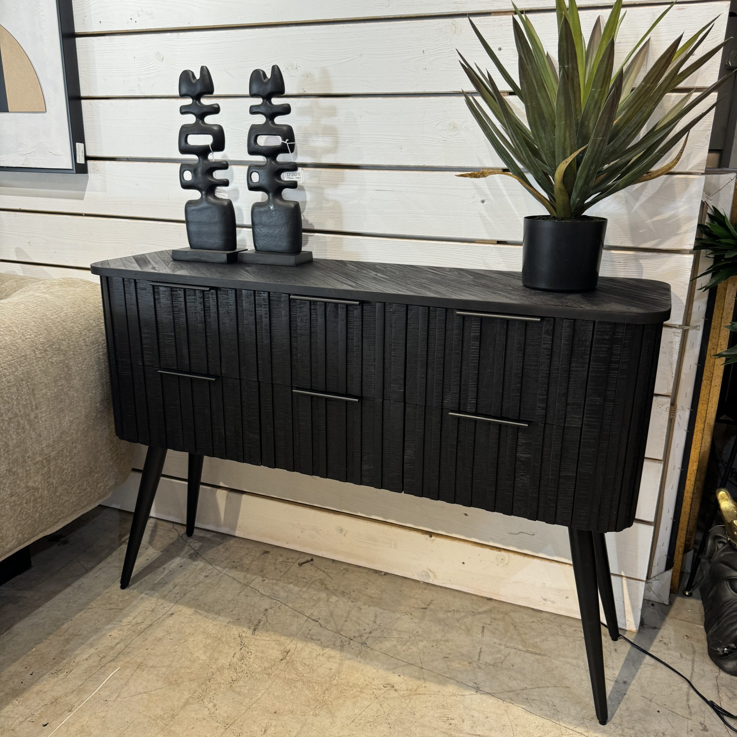 קונסולה 6 מגירות פישבונד שחור דגם רוני קונסולה 6 מגירות פישבונד שחור דגם רוני