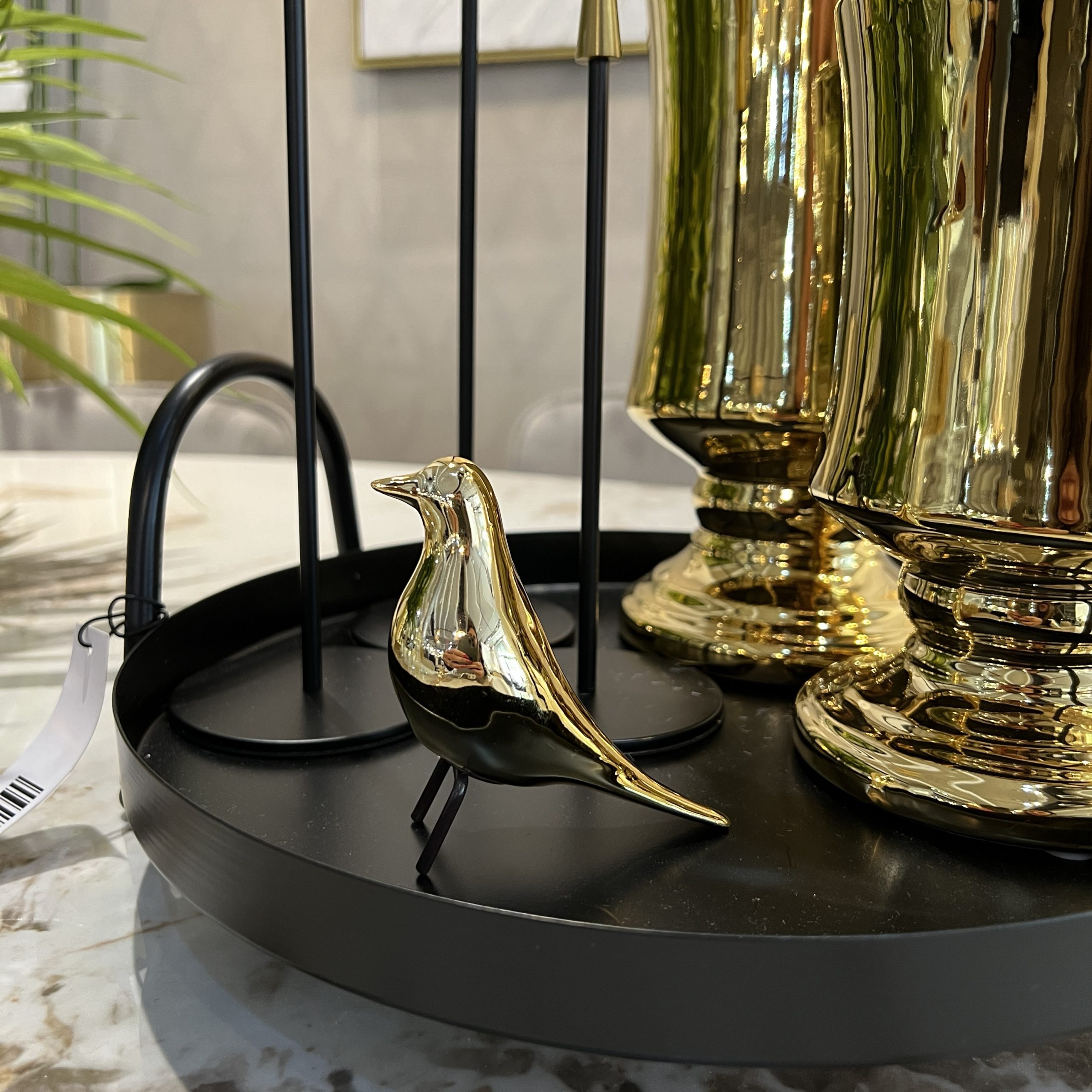 פסל ציפור יושבת מיני זהב / ניקל פסל ציפור יושבת מיני זהב / ניקל