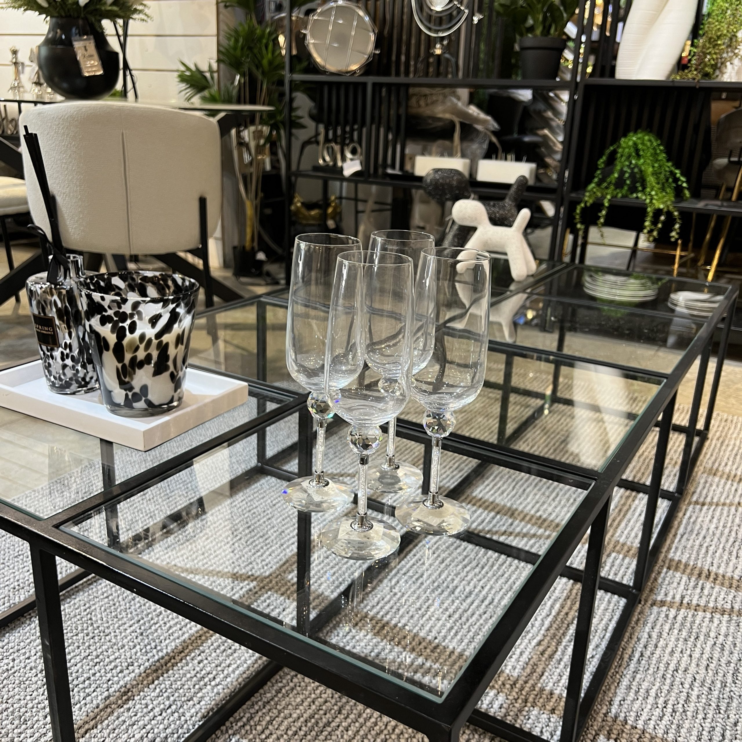 כוס גביע שמפנייה מהודר אבני קריסטל כוס גביע שמפנייה מהודר אבני קריסטל