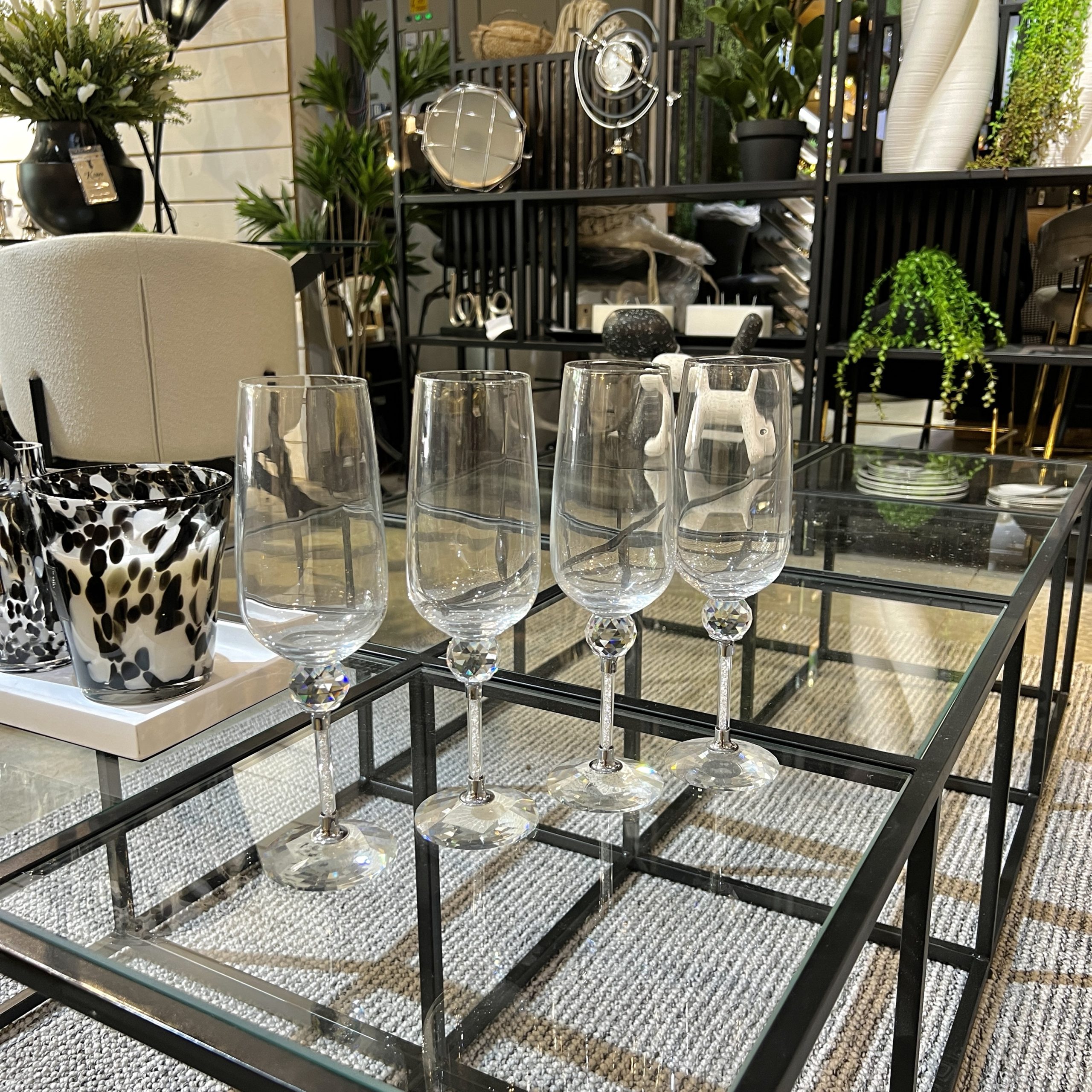 כוס גביע שמפנייה מהודר אבני קריסטל כוס גביע שמפנייה מהודר אבני קריסטל