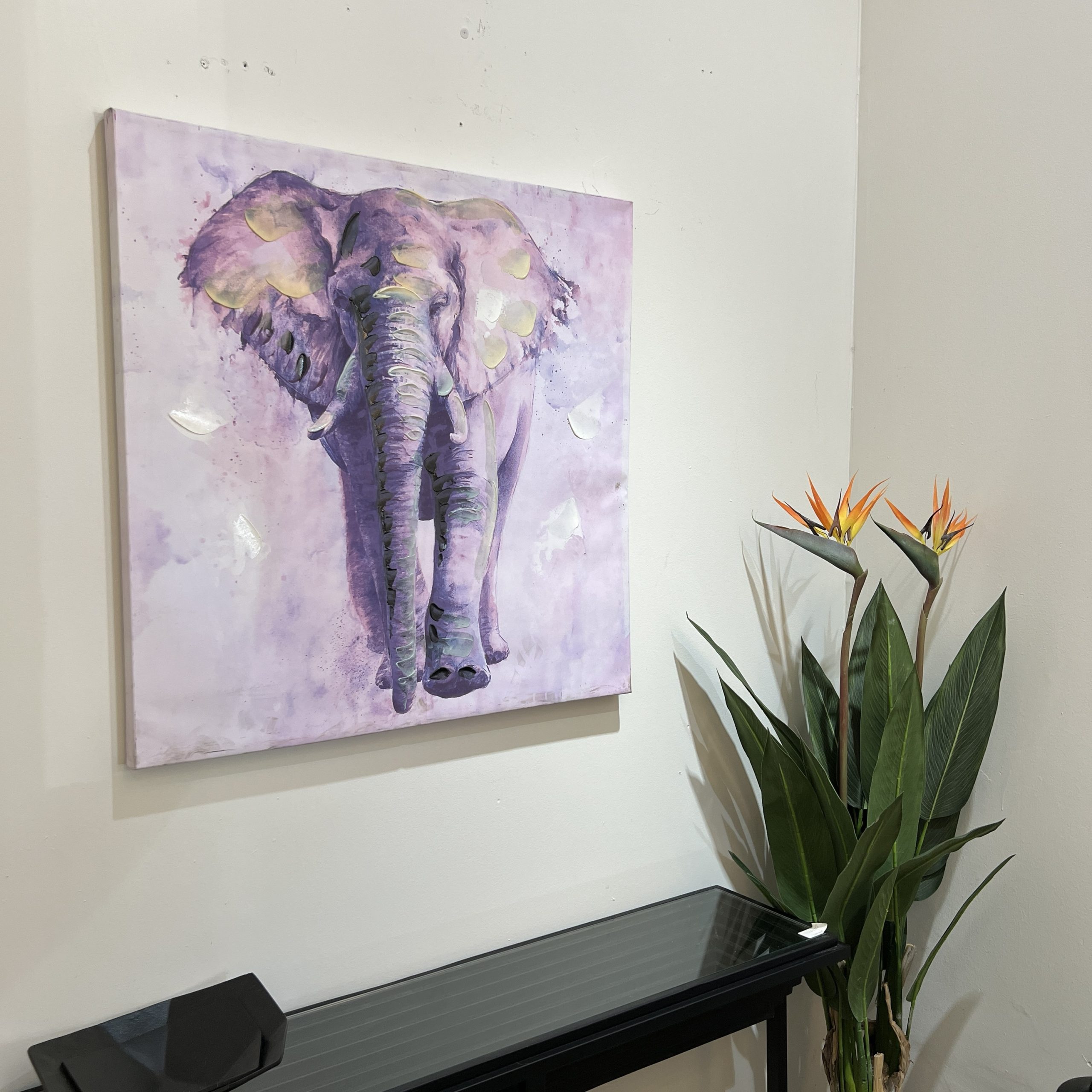 תמונה עבודת יד קנבס פיל צבעוני 80/80 דגם איקו תמונה עבודת יד קנבס פיל צבעוני 80/80 דגם איקו