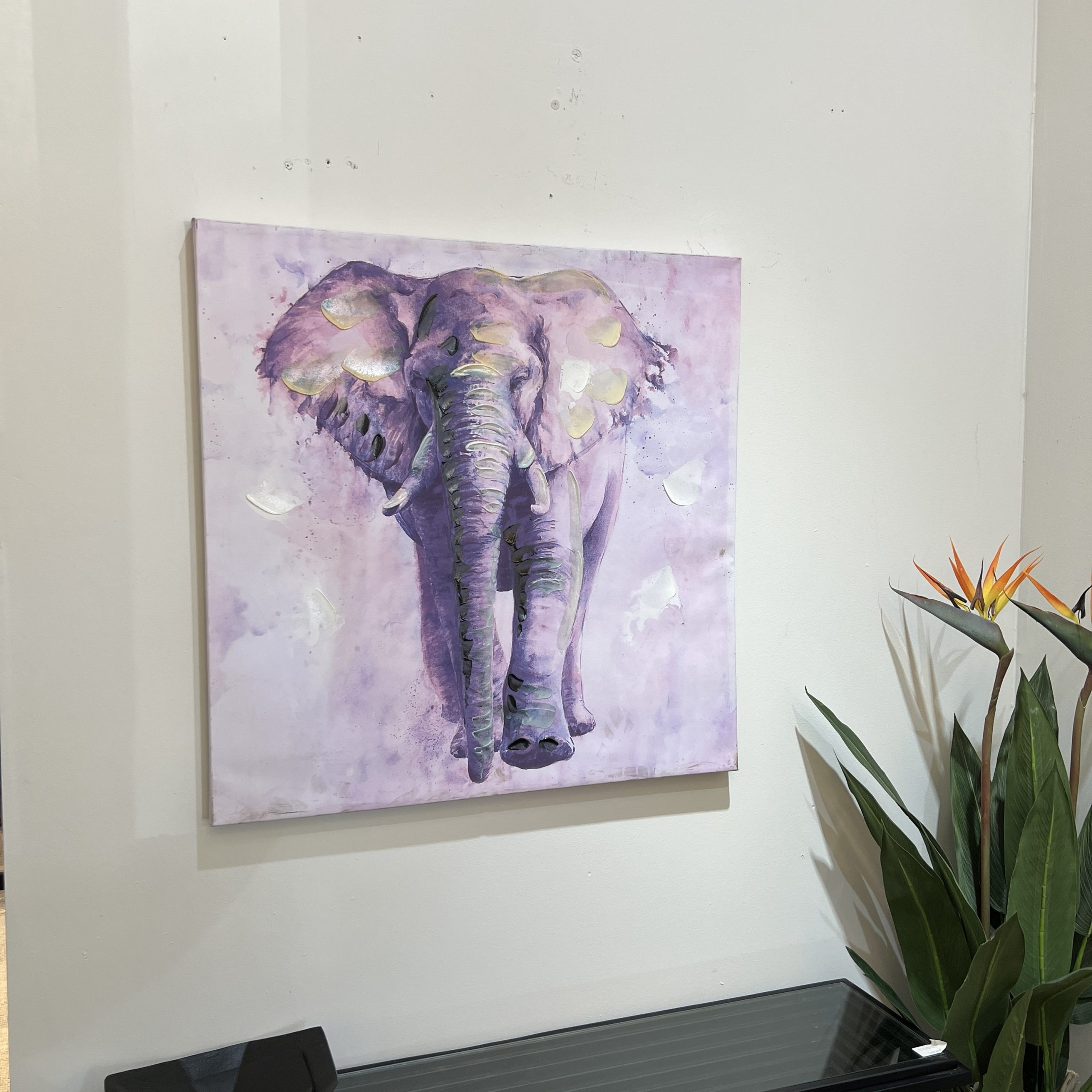 תמונה עבודת יד קנבס פיל צבעוני 80/80 דגם איקו תמונה עבודת יד קנבס פיל צבעוני 80/80 דגם איקו