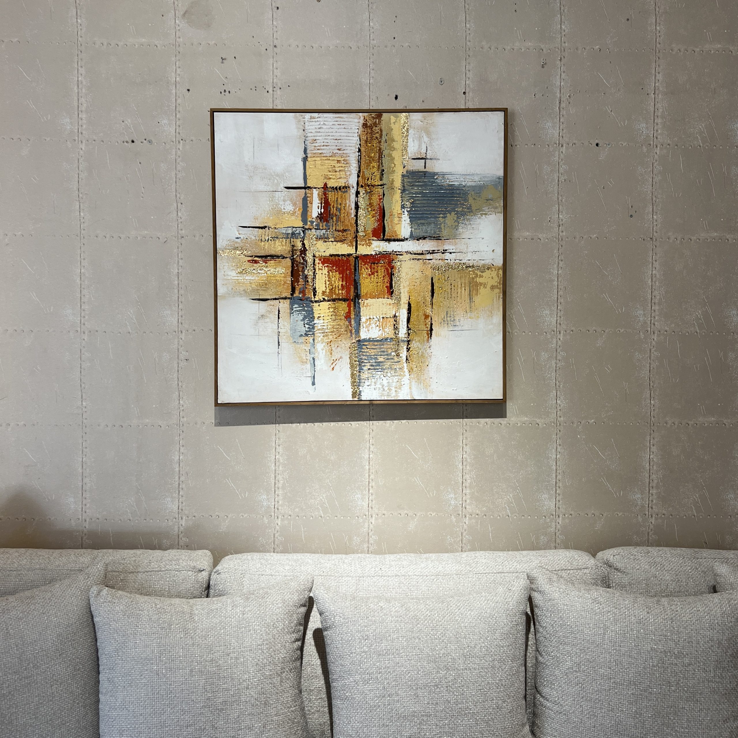 תמונה עבודת יד אבסטרקט בשילוב צהוב כתום ותכלת מסגרת עץ דגם איקו תמונה עבודת יד אבסטרקט בשילוב צהוב כתום ותכלת מסגרת עץ דגם איקו