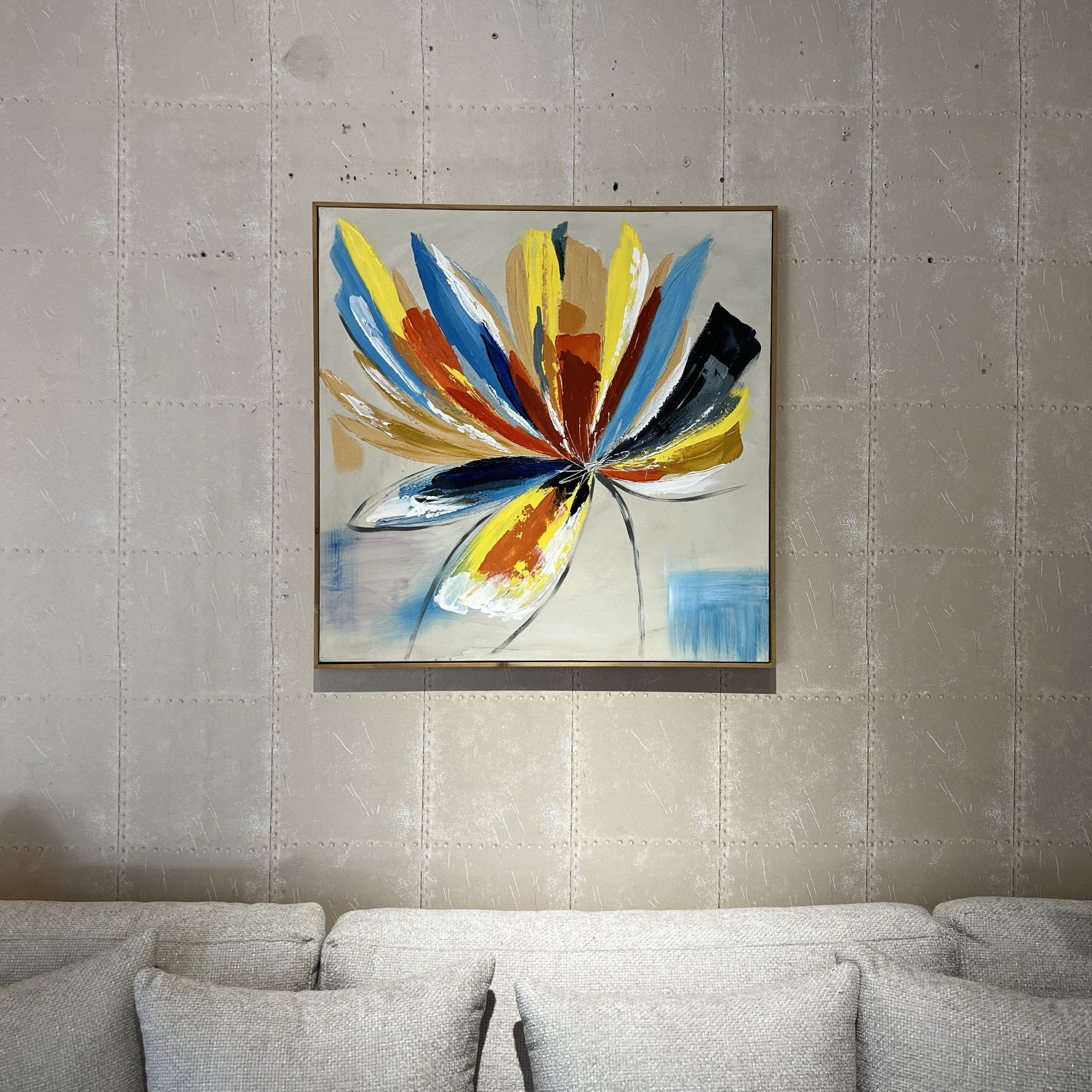 תמונה עבודת יד פרח צבעוני מסגרת עץ דגם איקו תמונה עבודת יד פרח צבעוני מסגרת עץ דגם איקו