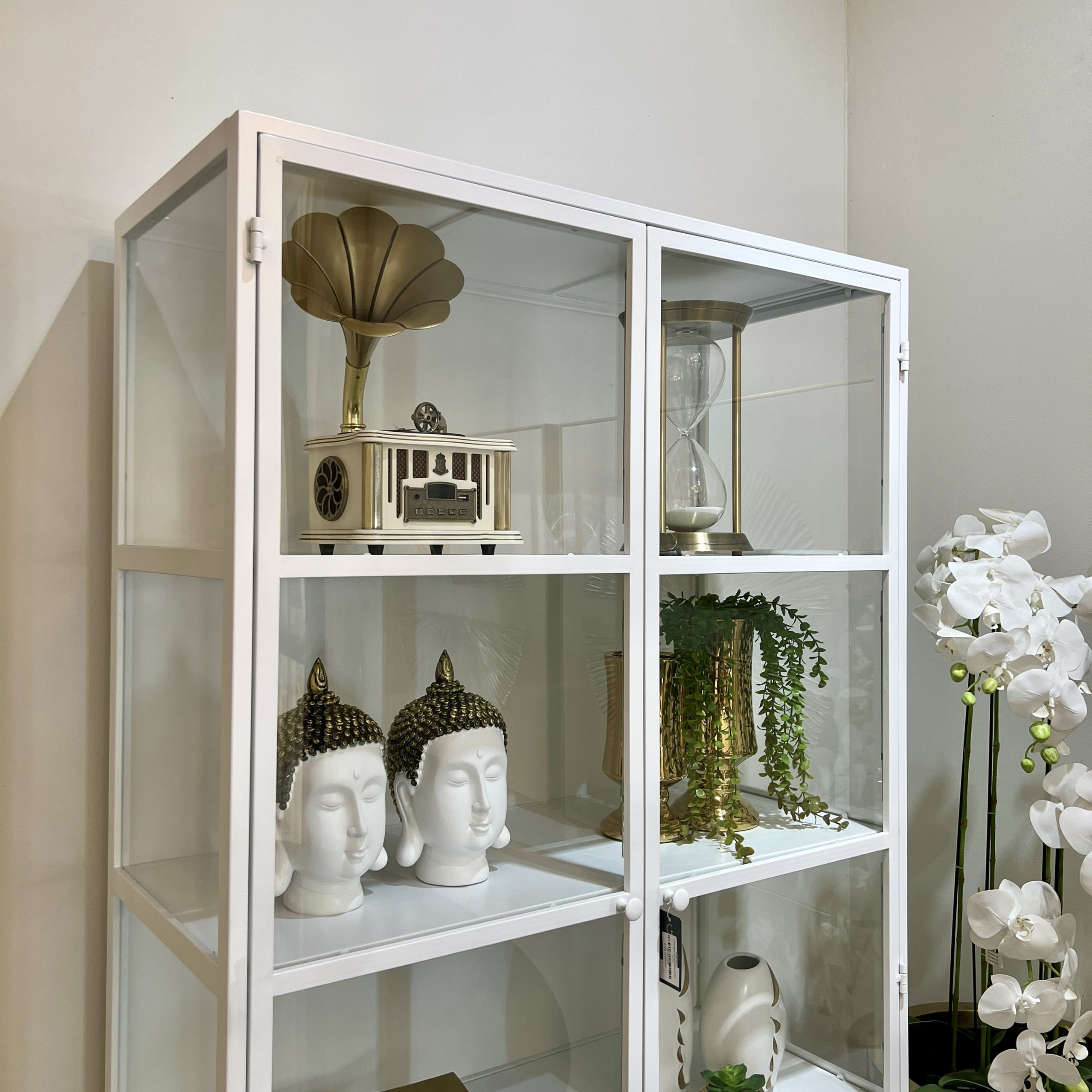 ויטרינה מתכת פרזול לבן דגם גולי ויטרינה מתכת פרזול לבן דגם גולי