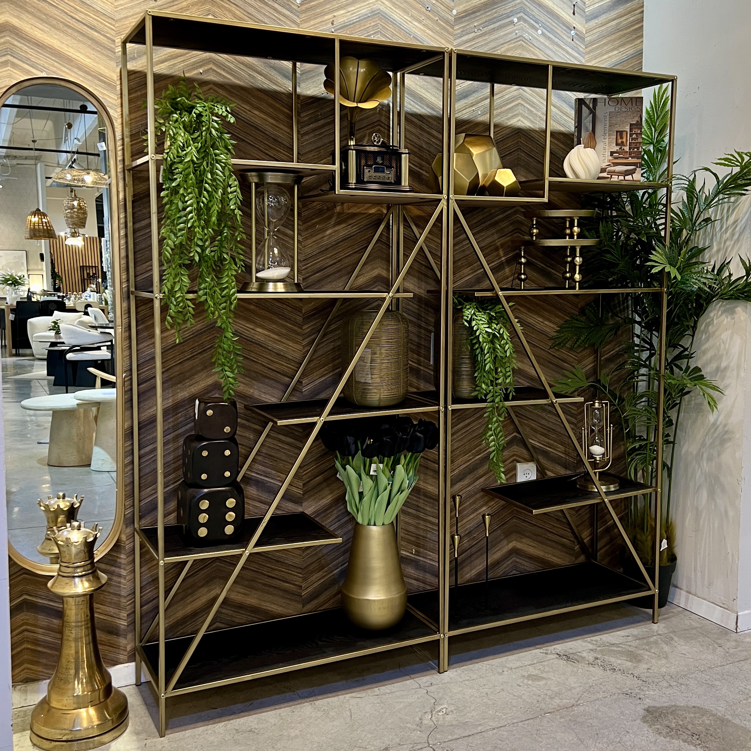 ספריית מדפים משולבת מתכת דגם שילי ספריית מדפים משולבת מתכת דגם שילי