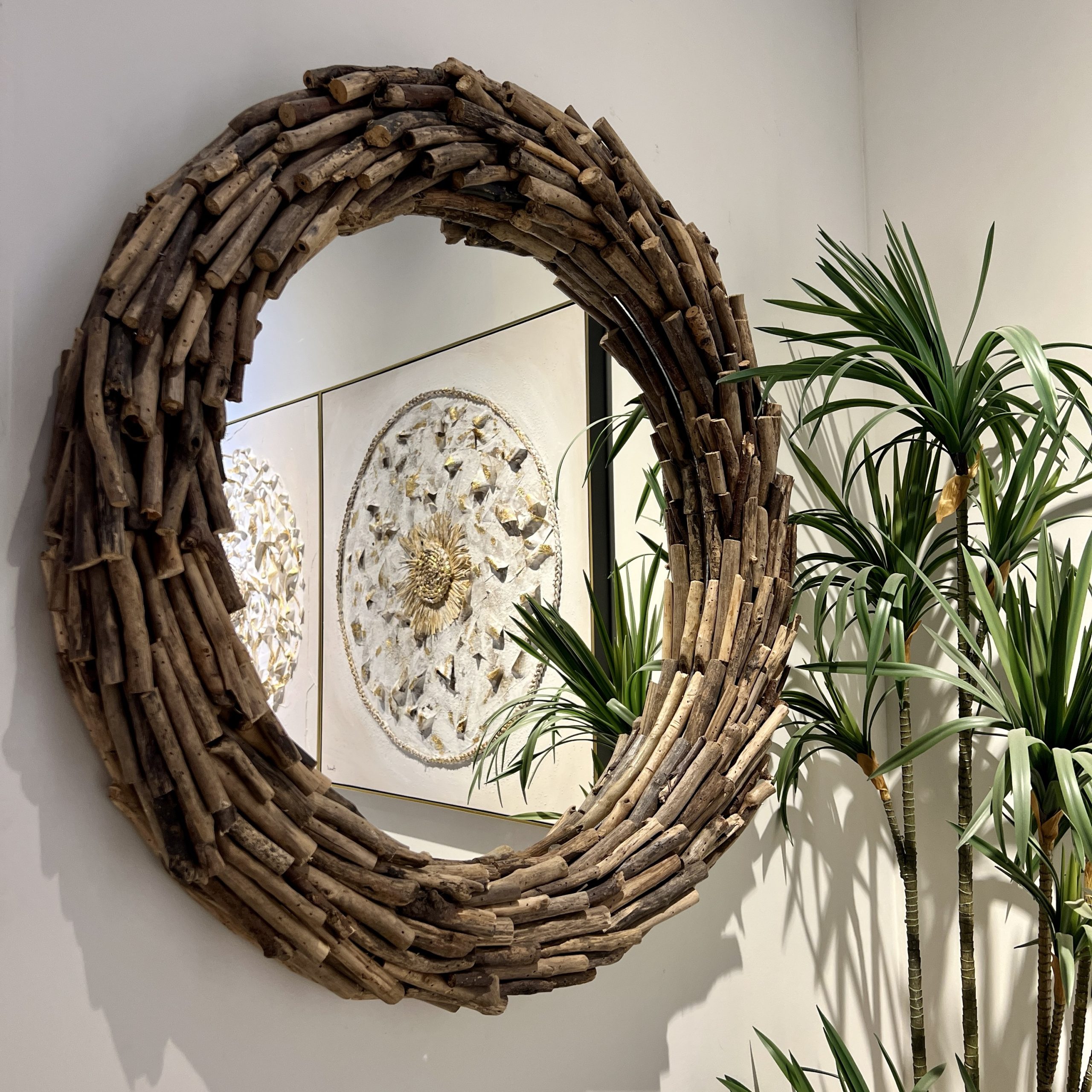 מראה עגולה מסגרת עץ מיוחדת מראה עגולה מסגרת עץ מיוחדת