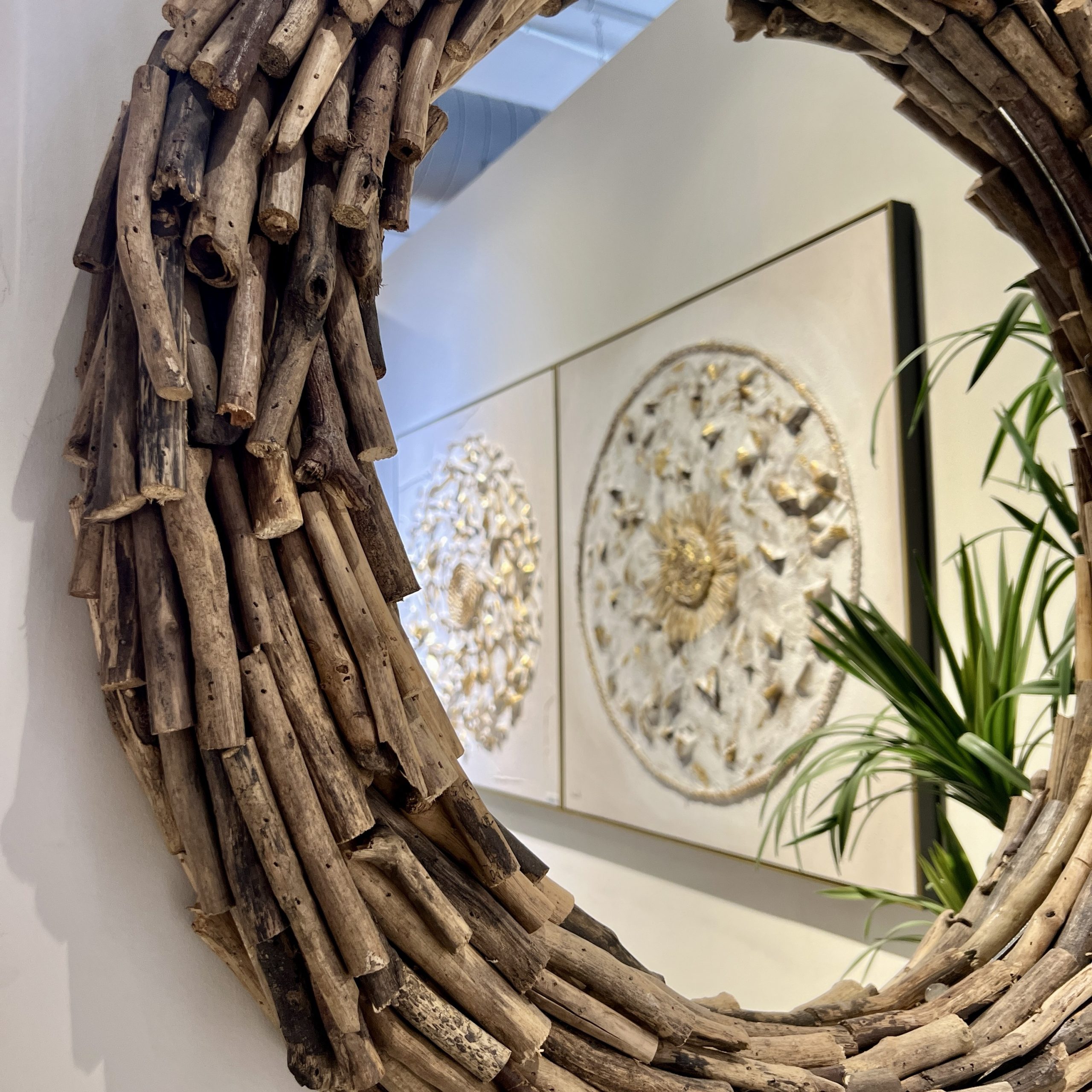 מראה עגולה מסגרת עץ מיוחדת מראה עגולה מסגרת עץ מיוחדת