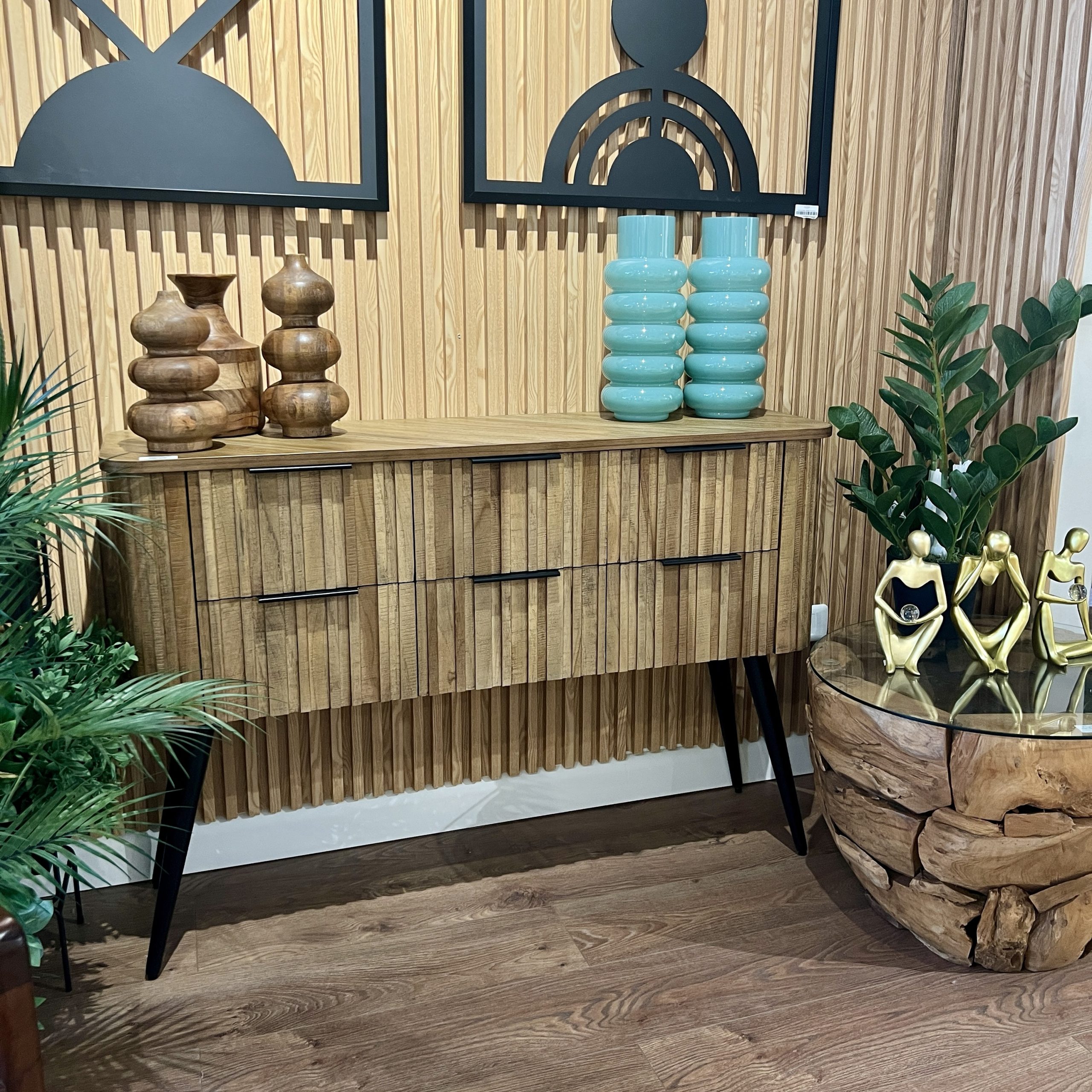 קונסולה 6 מגירות פישבונד עץ טבעי דגם רוני קונסולה 6 מגירות פישבונד עץ טבעי דגם רוני