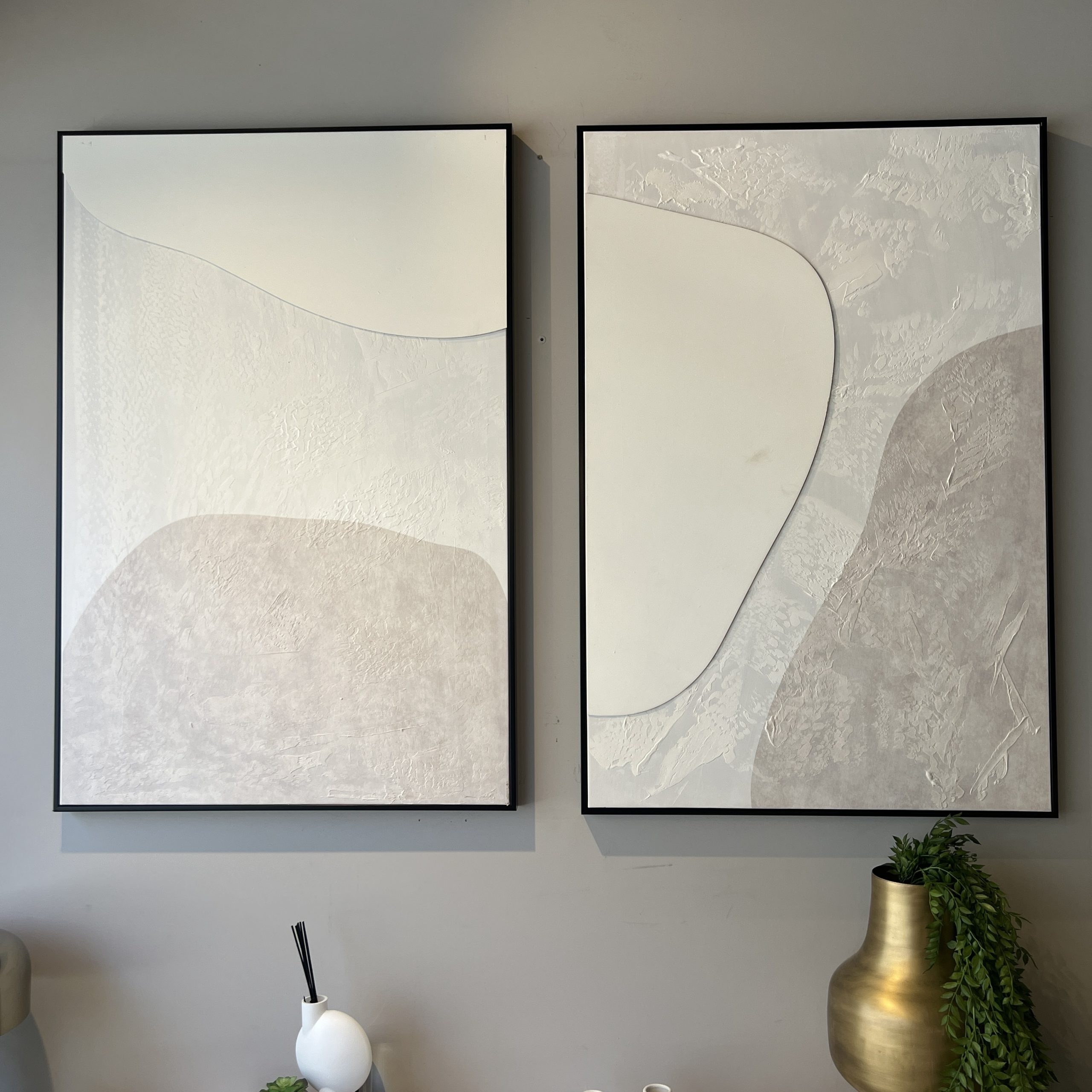 תמונה אבסטרקט נורדית לקיר עבודת יד בשילוב מסגרת תמונה אבסטרקט נורדית לקיר עבודת יד בשילוב מסגרת