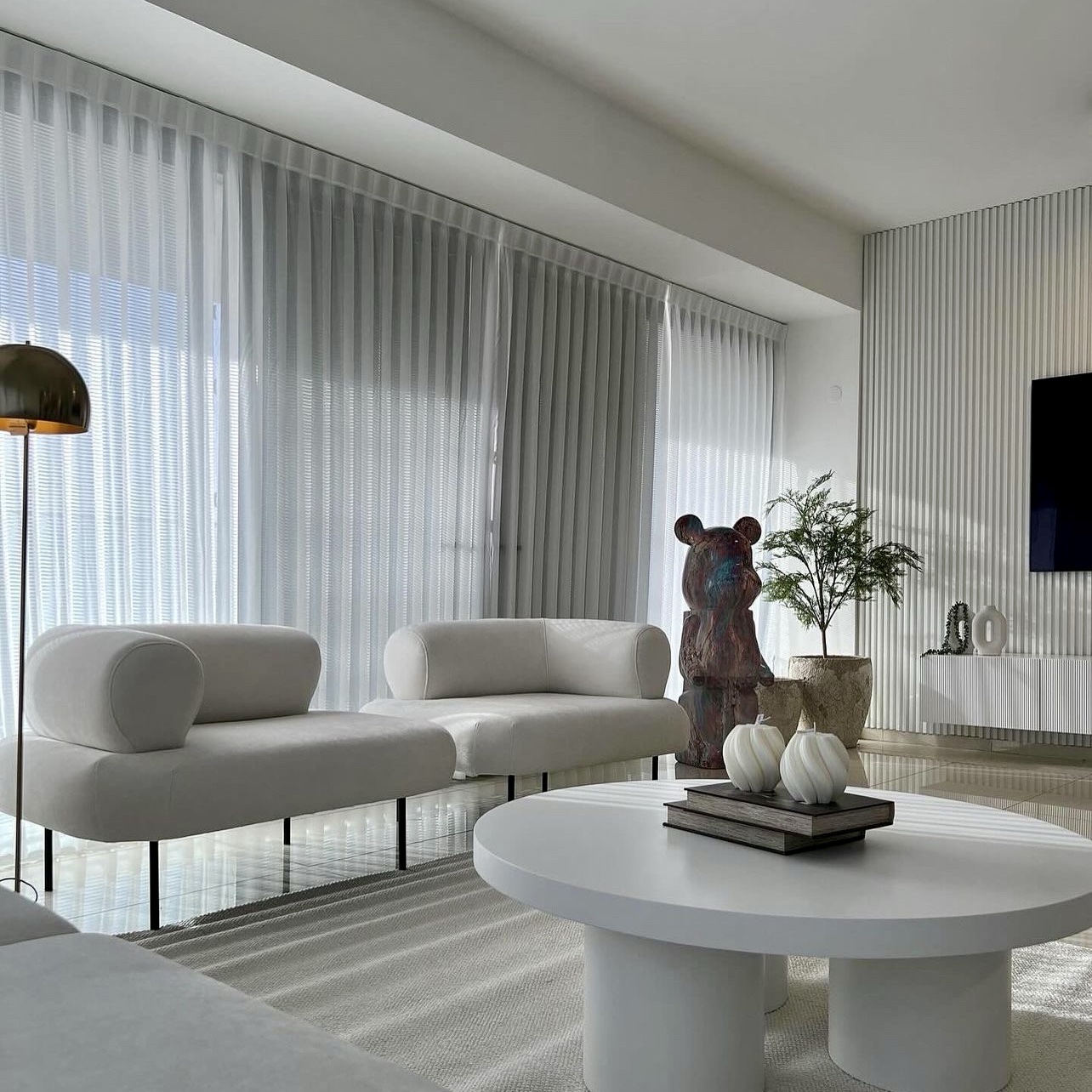 וילון תפירה בעיצוב אישי קונטרפלד קרפ 2 לבן שבור - במבצע