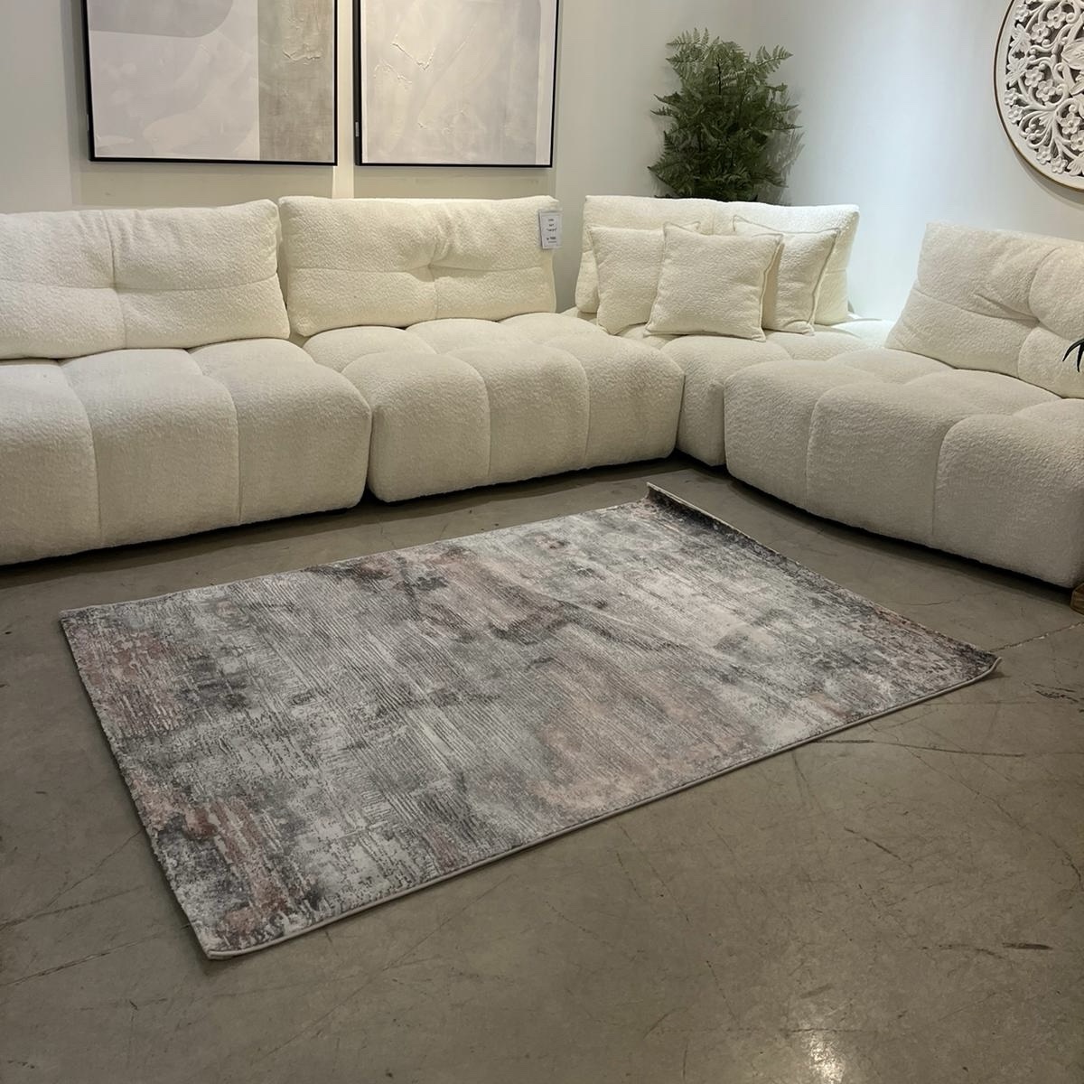 שטיח אבסטרקט מודרני אפור ניוד דגם סורנטו שטיח אבסטרקט מודרני אפור ניוד דגם סורנטו