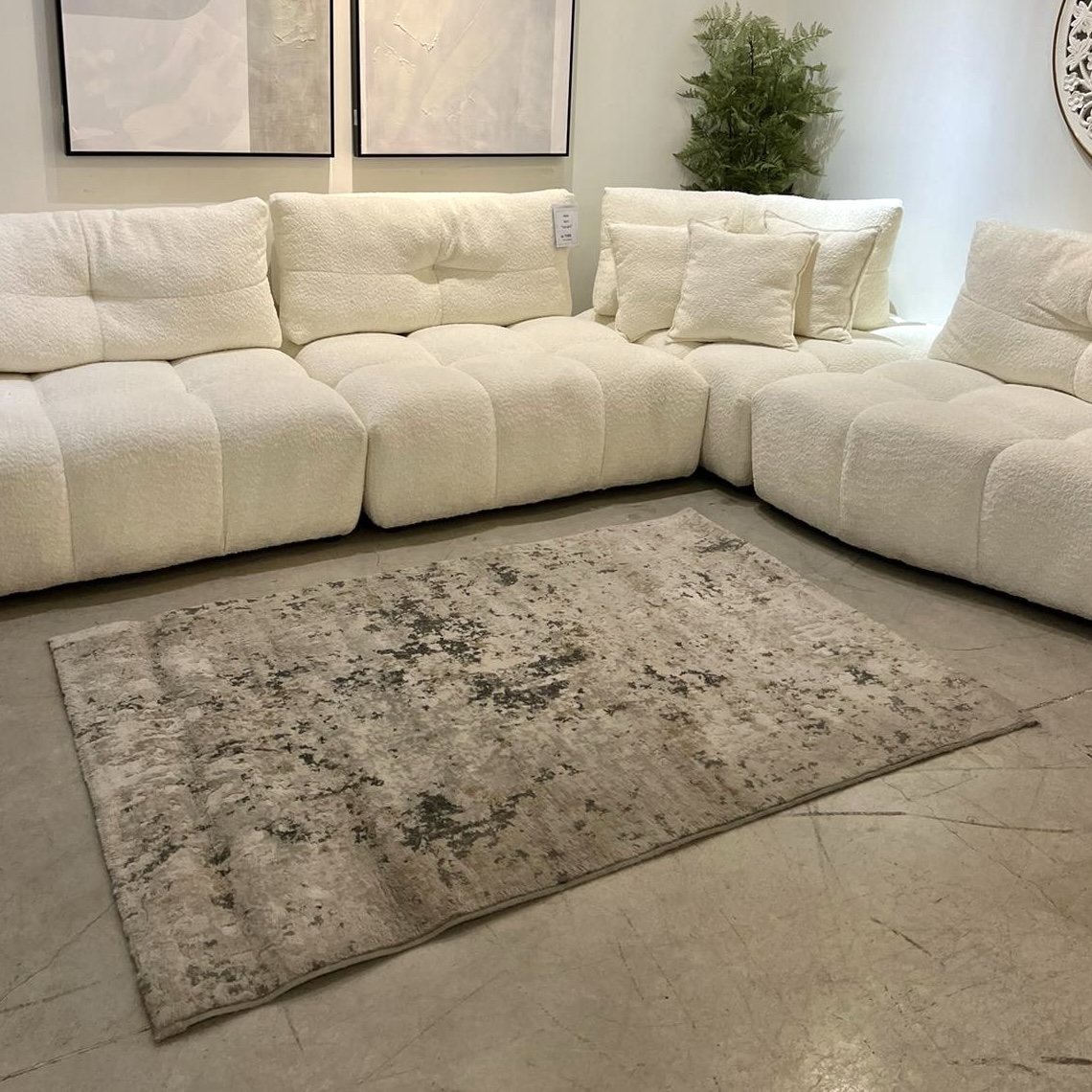 שטיח אבסטרקט אפור ותכלת דגם FACIFIC שטיח אבסטרקט אפור ותכלת דגם FACIFIC