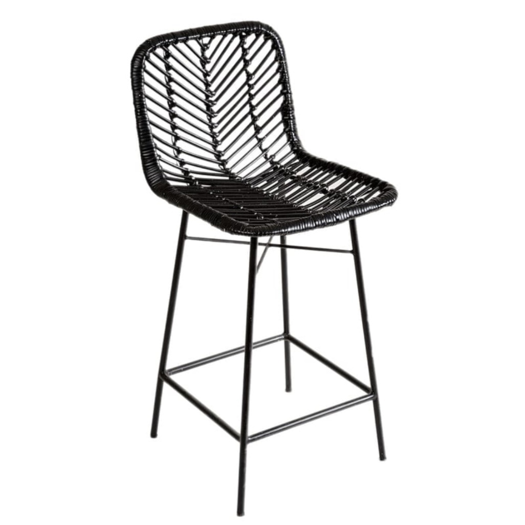 כיסא בר דגם בוהו שחור כיסא בר דגם בוהו שחור