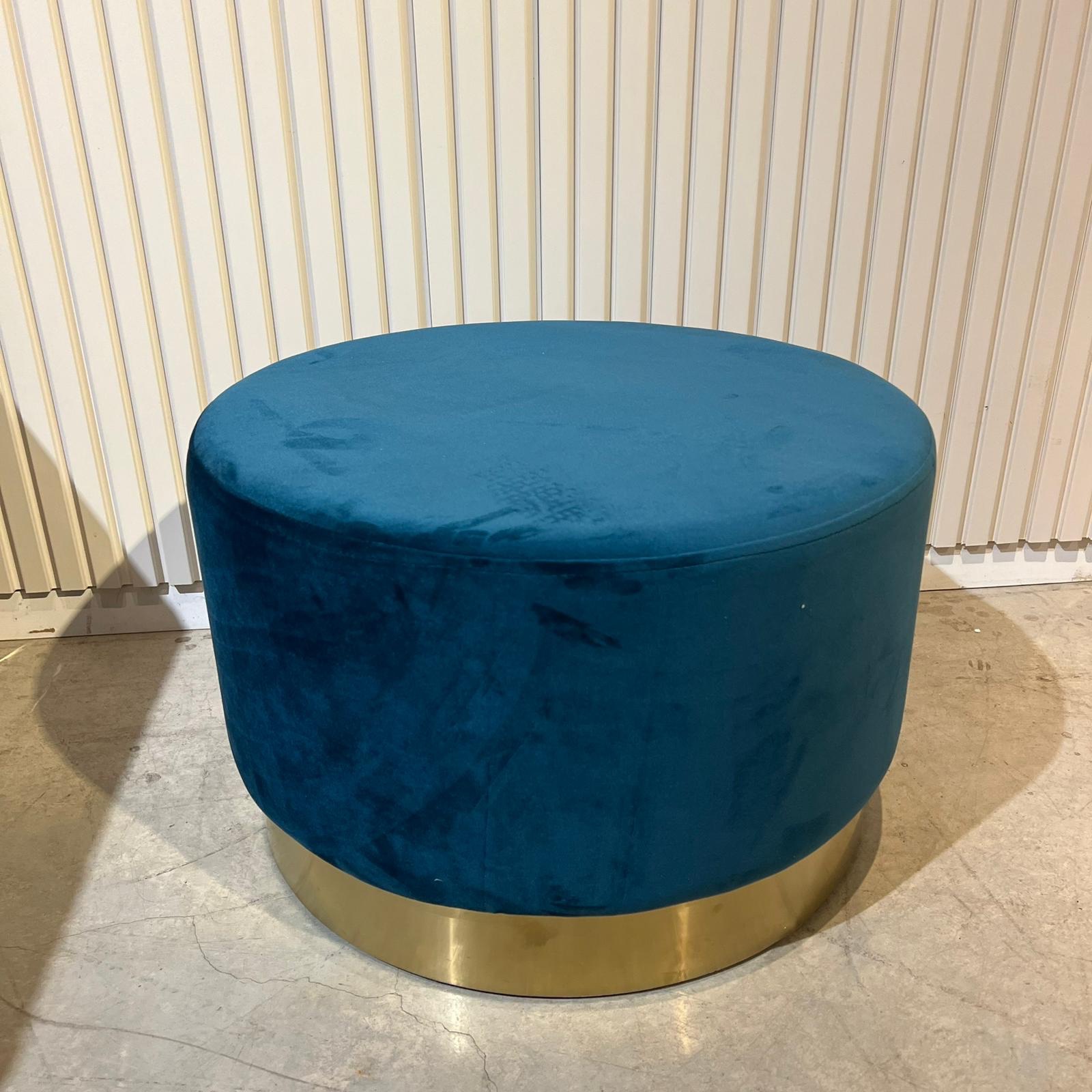 הדום עגול נקי טורקיז פס זהב מוברש - חיסול!