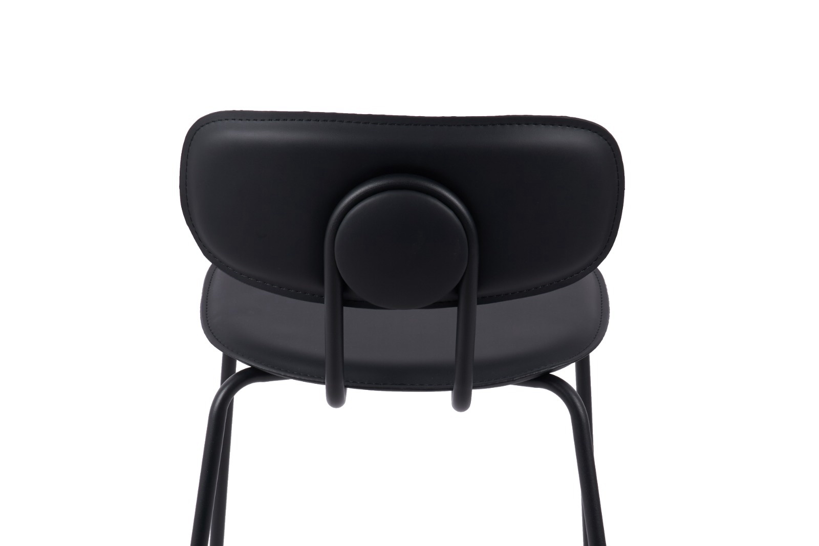 כיסא בר דגם ניו סטפני דמוי עור שחור רגל שחורה כיסא בר דגם ניו סטפני דמוי עור שחור רגל שחורה