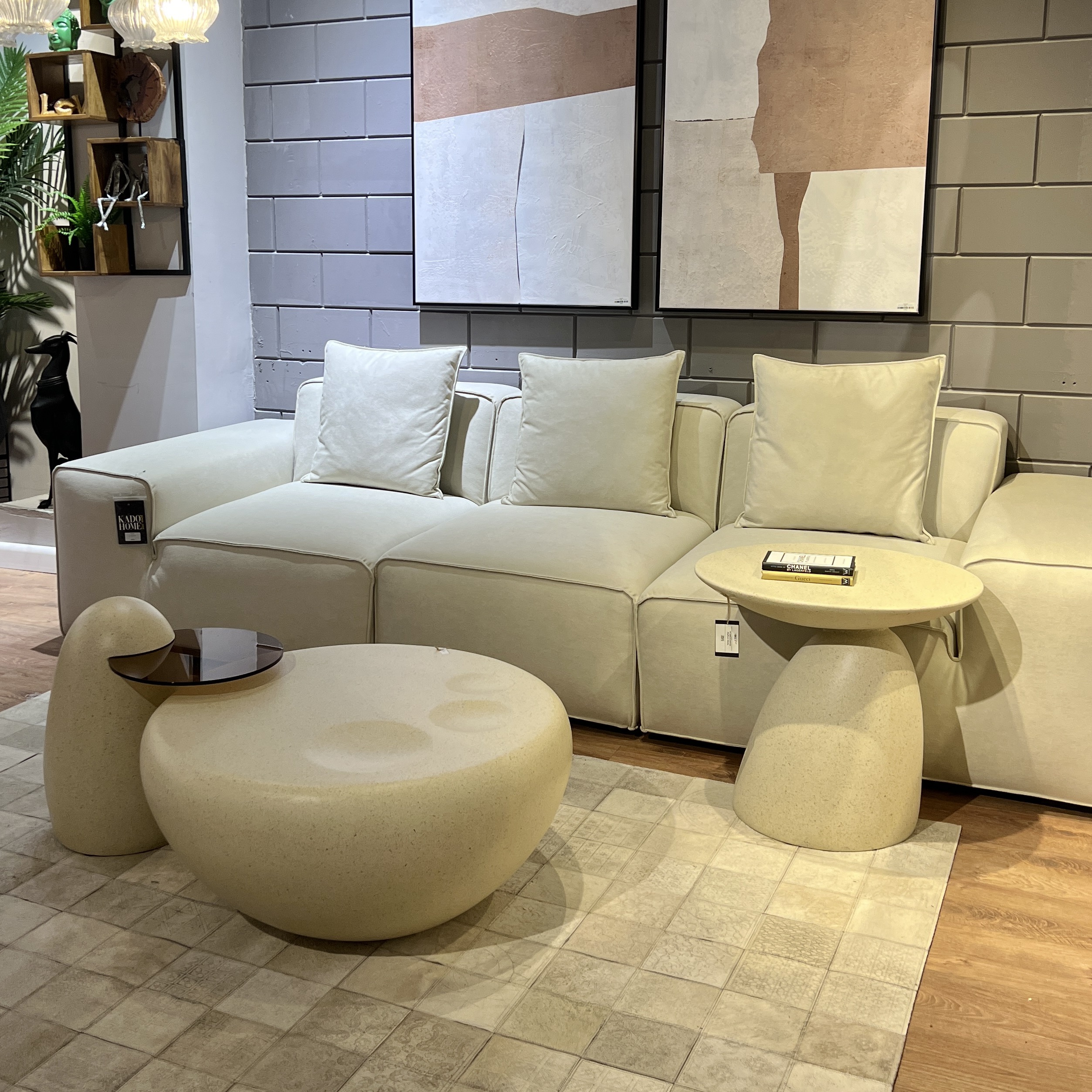 סט שולחנות סלון ונשכן פייבר סטון דגם סופיטל photo number 5